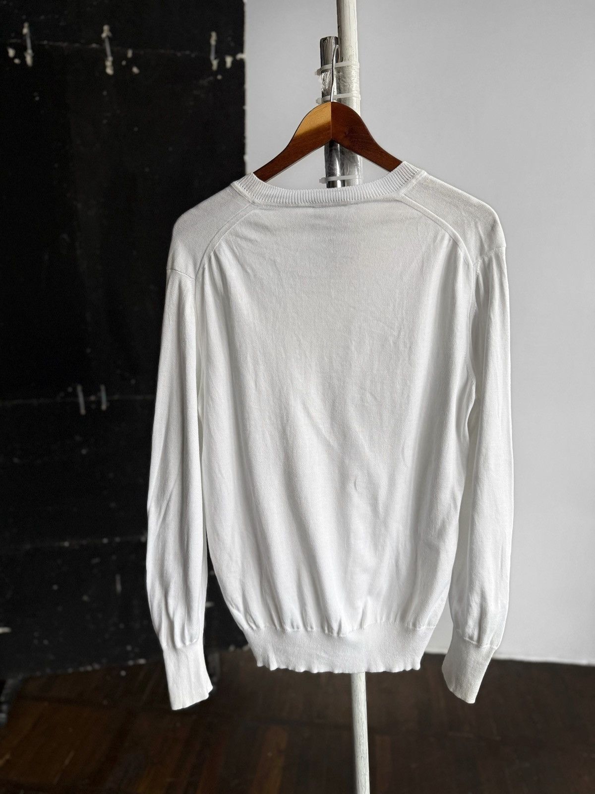 Vivienne Westwood Men White Cotton Knit V-Neck Sweater Italy