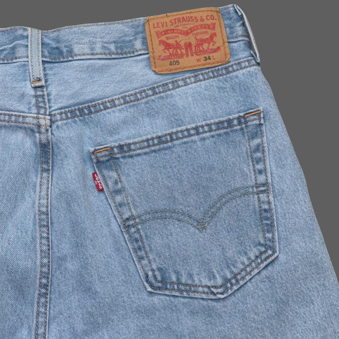 Levi's Levi's 405 Standard Light Wash Denim Shorts 34 GUC Size US 34 / EU 50 - 5 Thumbnail
