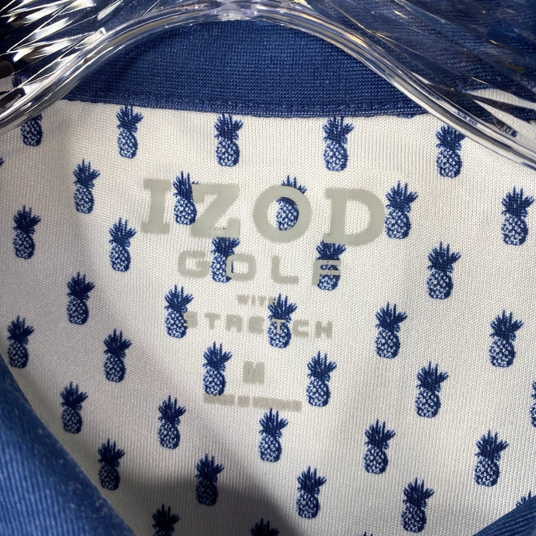 Izod IZOD Golf Polo Mens M Pineapple All Over Print Performance Cruise Hawaiian Shirt Regular White 90s Beach Golf Mens Size US M / EU 48-50 / 2 - 3 Thumbnail