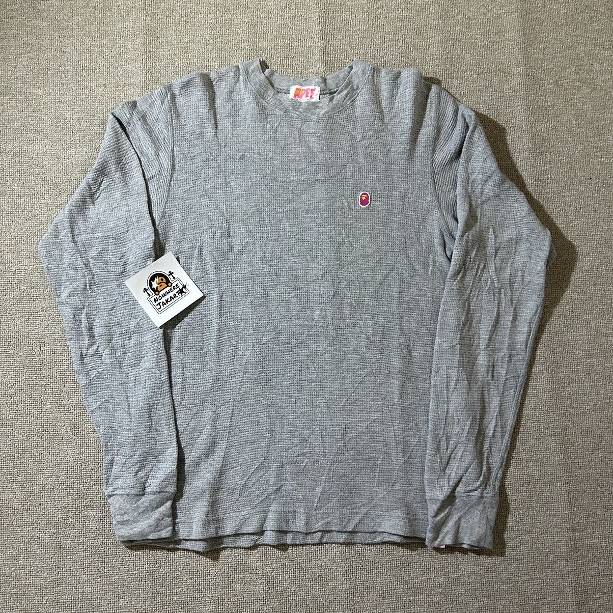 Bape Apee Thermal One Point Long Sleeve Tee Size S / US 4 / IT 40 - 1 Thumbnail