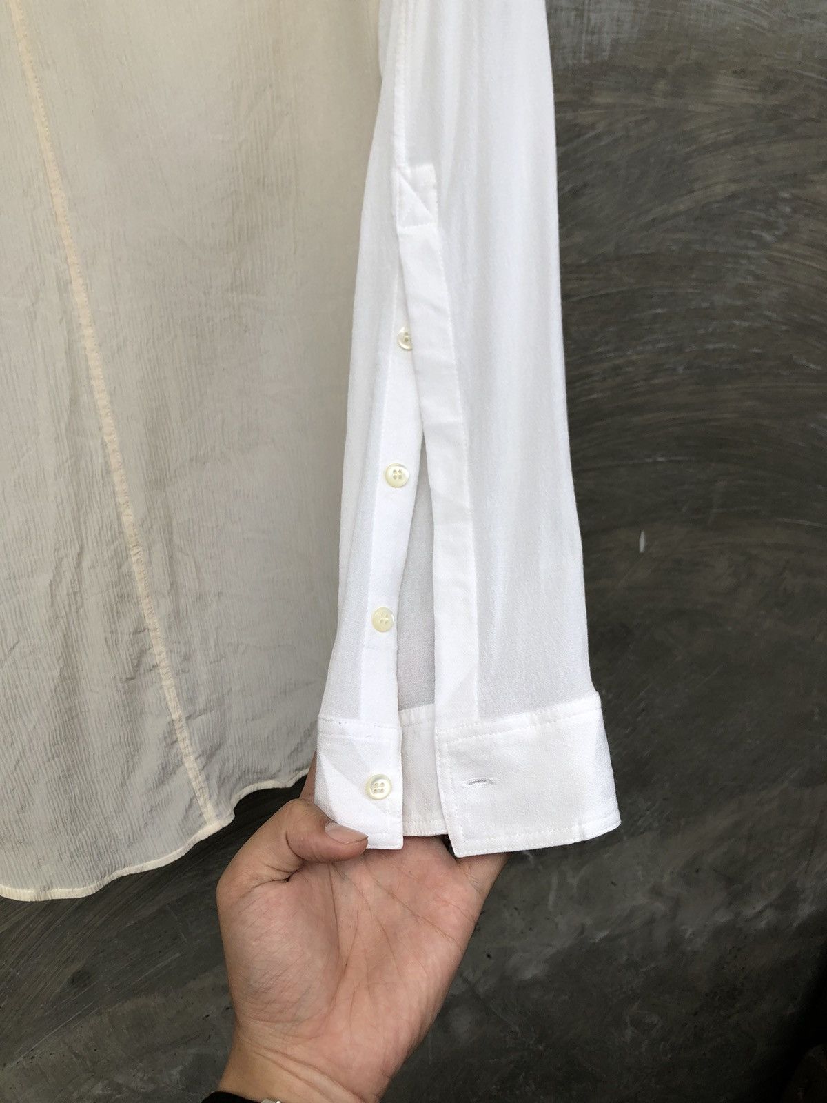 Helmut Lang Helmut Lang Broken White Button Up Shirt Size S / US 4 / IT 40 - 10 Thumbnail