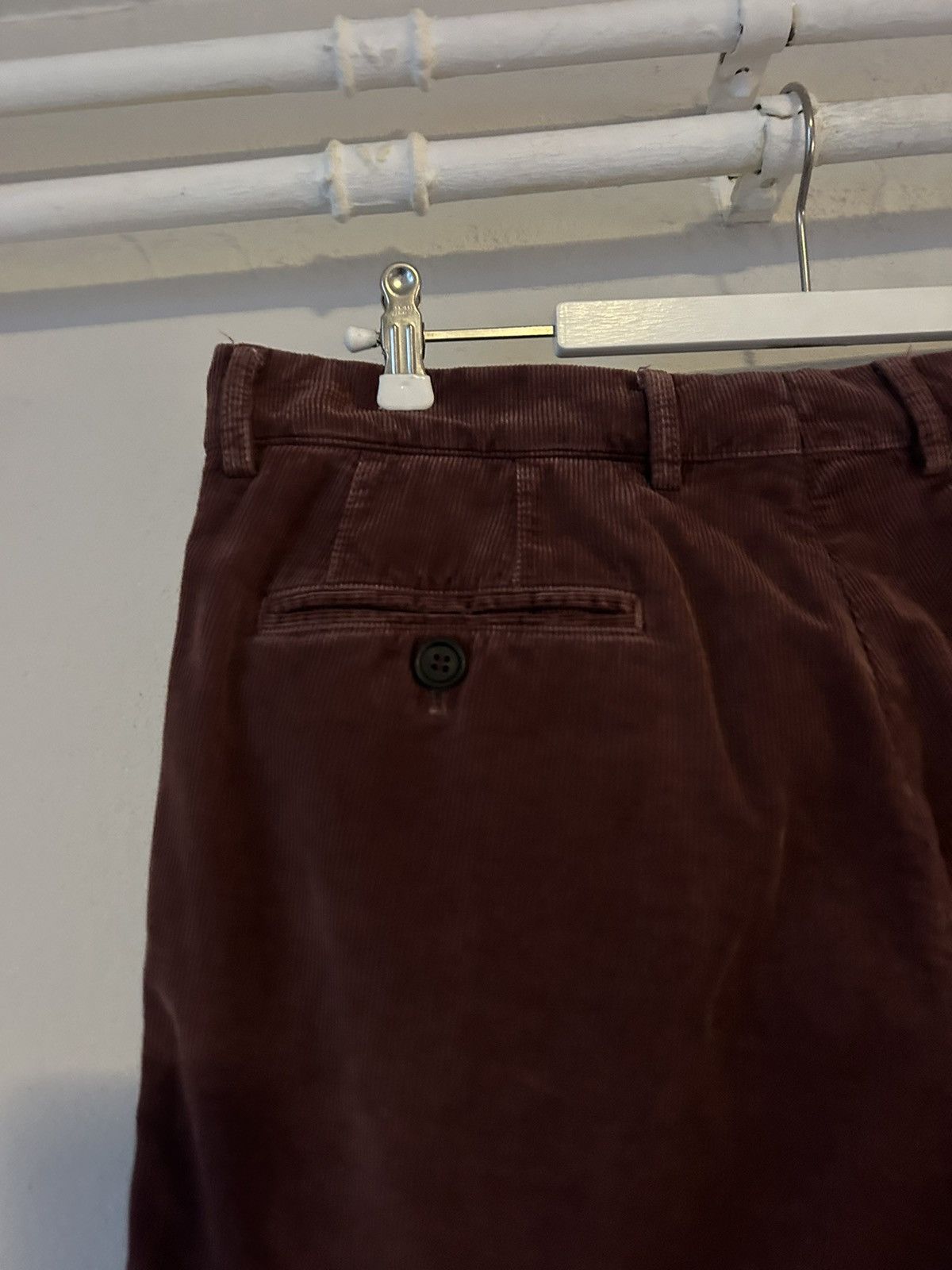 Brunello Cucinelli Brunello Cucinelli Burgundy Corduroy Trousers - Size 52 Size US 36 / EU 52 - 10 Thumbnail