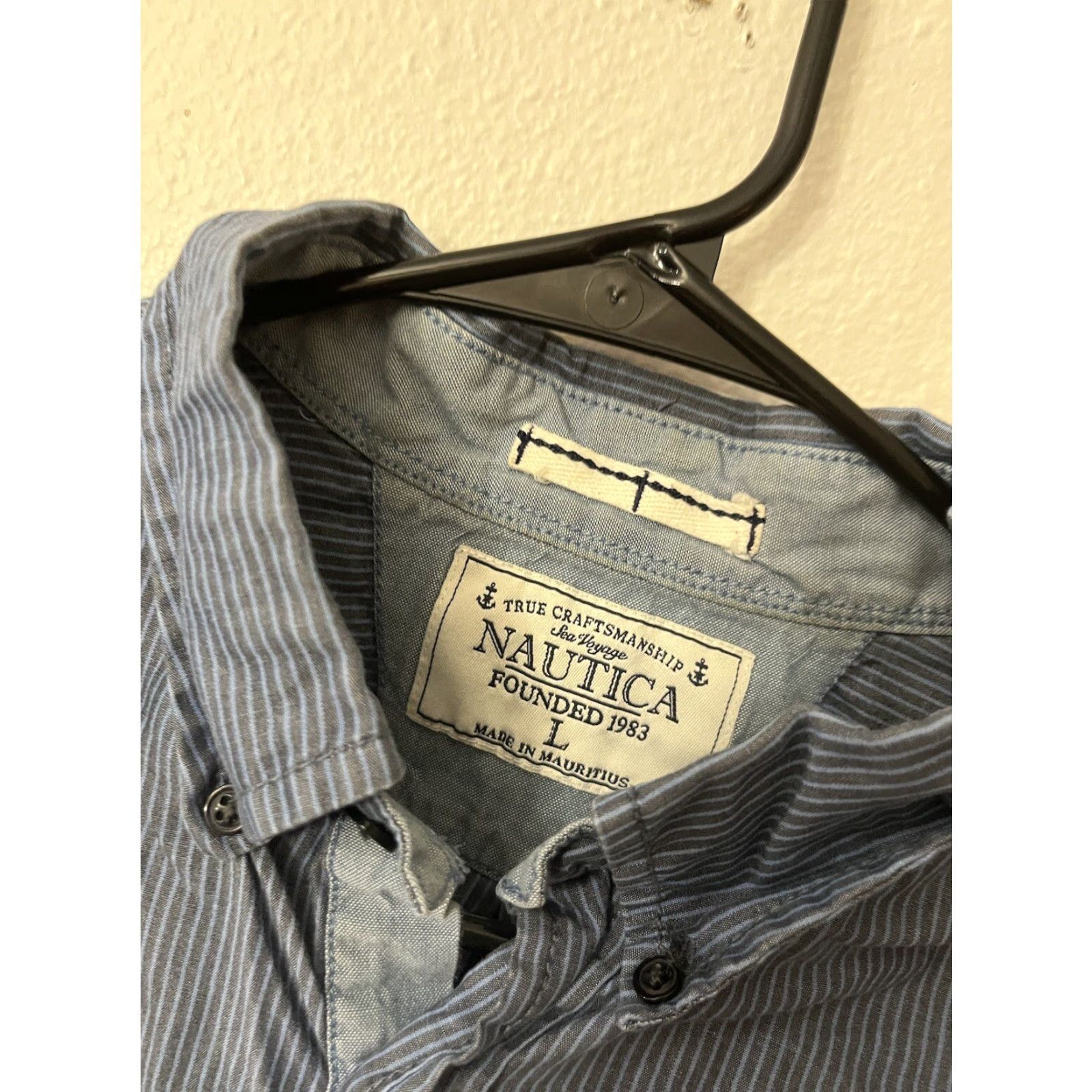 Nautica VINTAGE Nautica Button-Down Shirt Sea Voyage Long Sleeve Cotton Blue Large Men Size US L / EU 52-54 / 3 - 4 Thumbnail