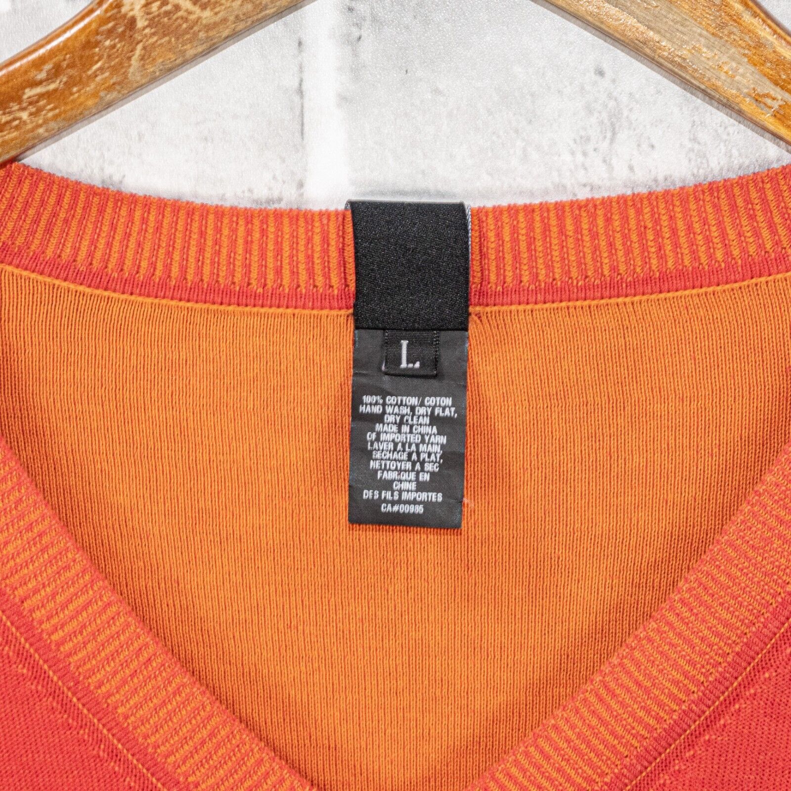Zero + Maria Cornejo MARIA CORNEJO Men's Vneck Pullover Sweater in Red Cotton Size US L / EU 52-54 / 3 - 6 Thumbnail
