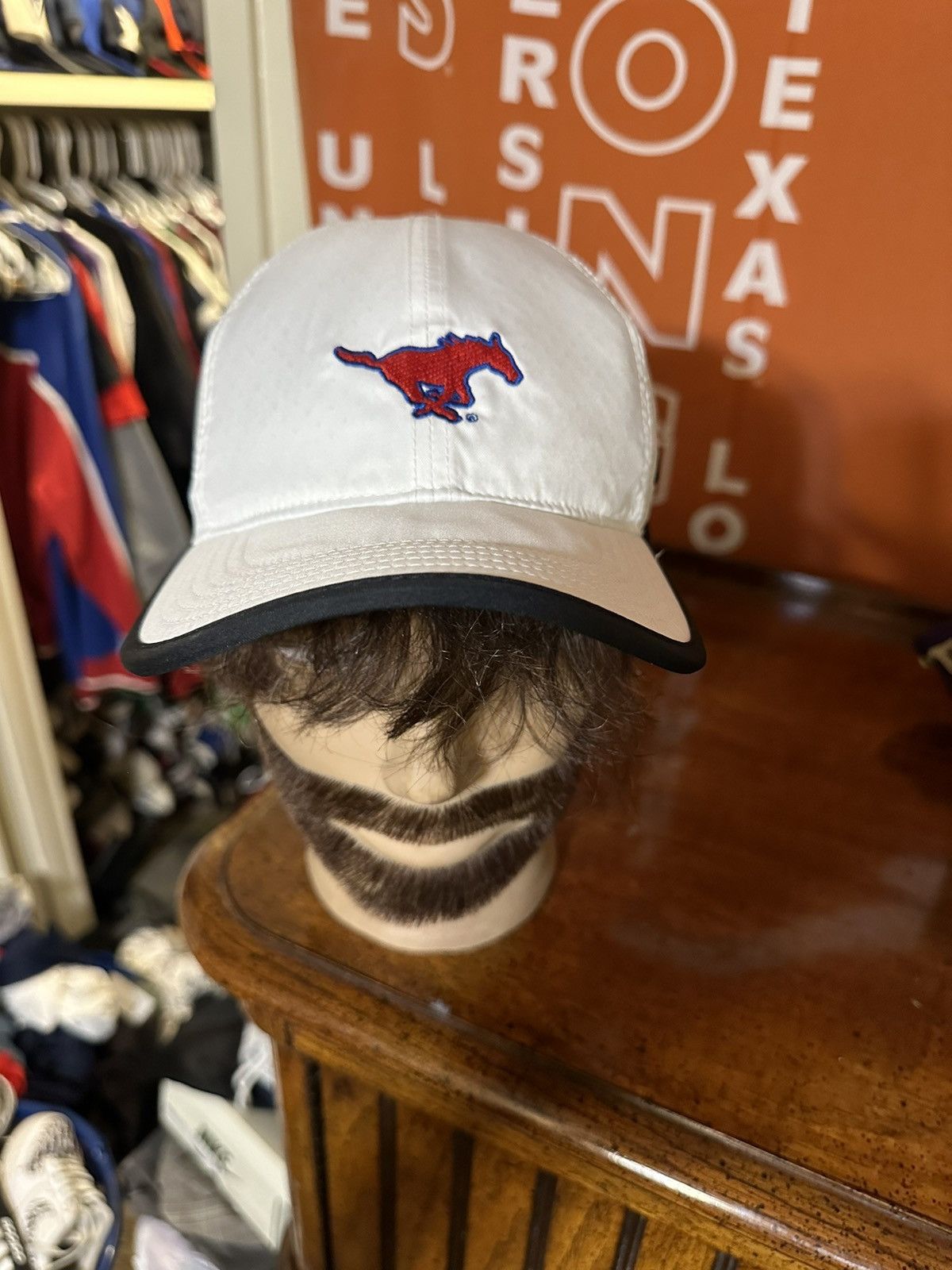 NCAA × Vintage Vintage Nike NCAA Mustang “triple white” hat 00s Size ONE SIZE - 2 Thumbnail