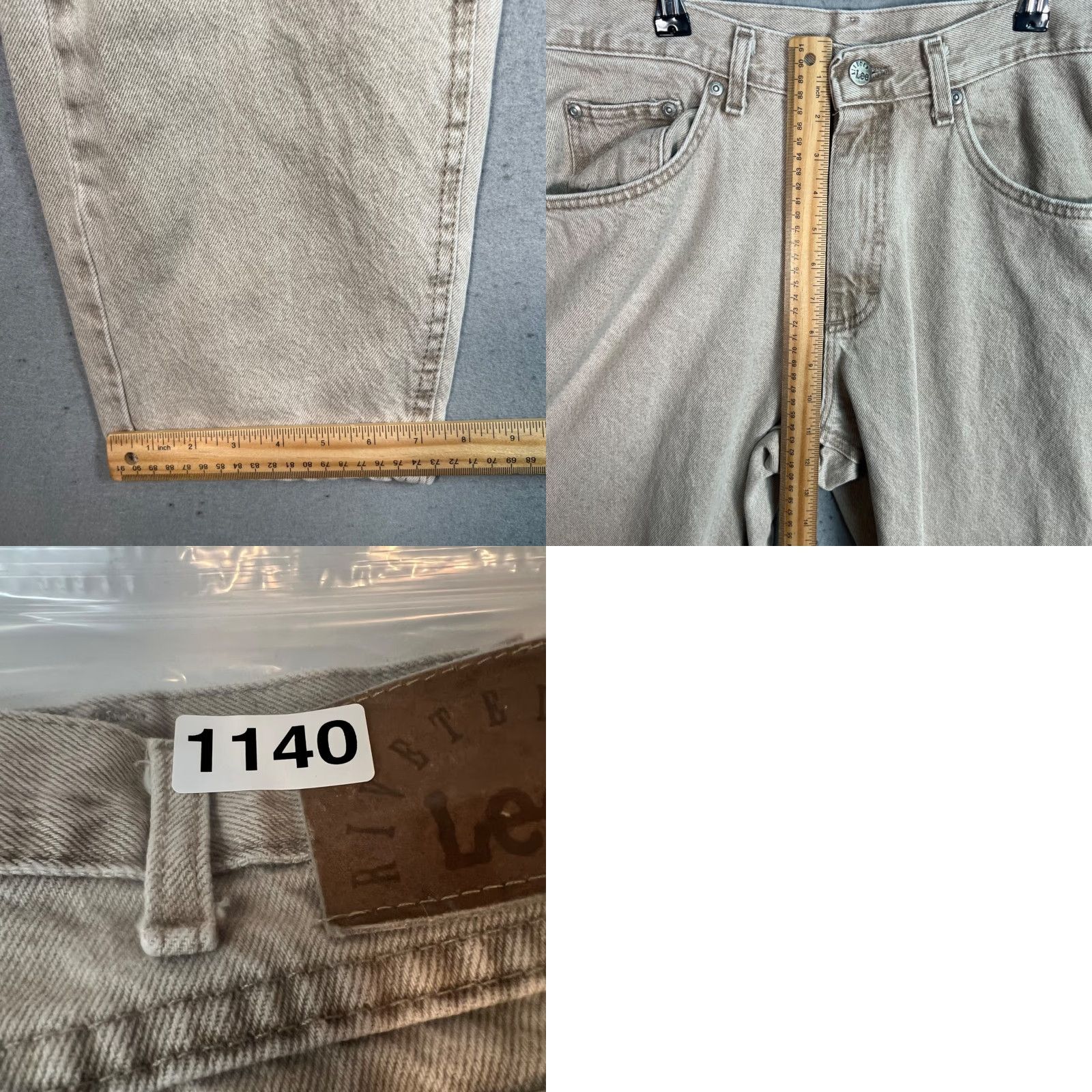 Lee VINTAGE Lee Jeans Men Beige Denim 34 Regular 29 Inseam 5-Pocket Straight Fit Pants Beige Lee Jeans Mens 90s Style Size US 34 / EU 50 - 8 Thumbnail