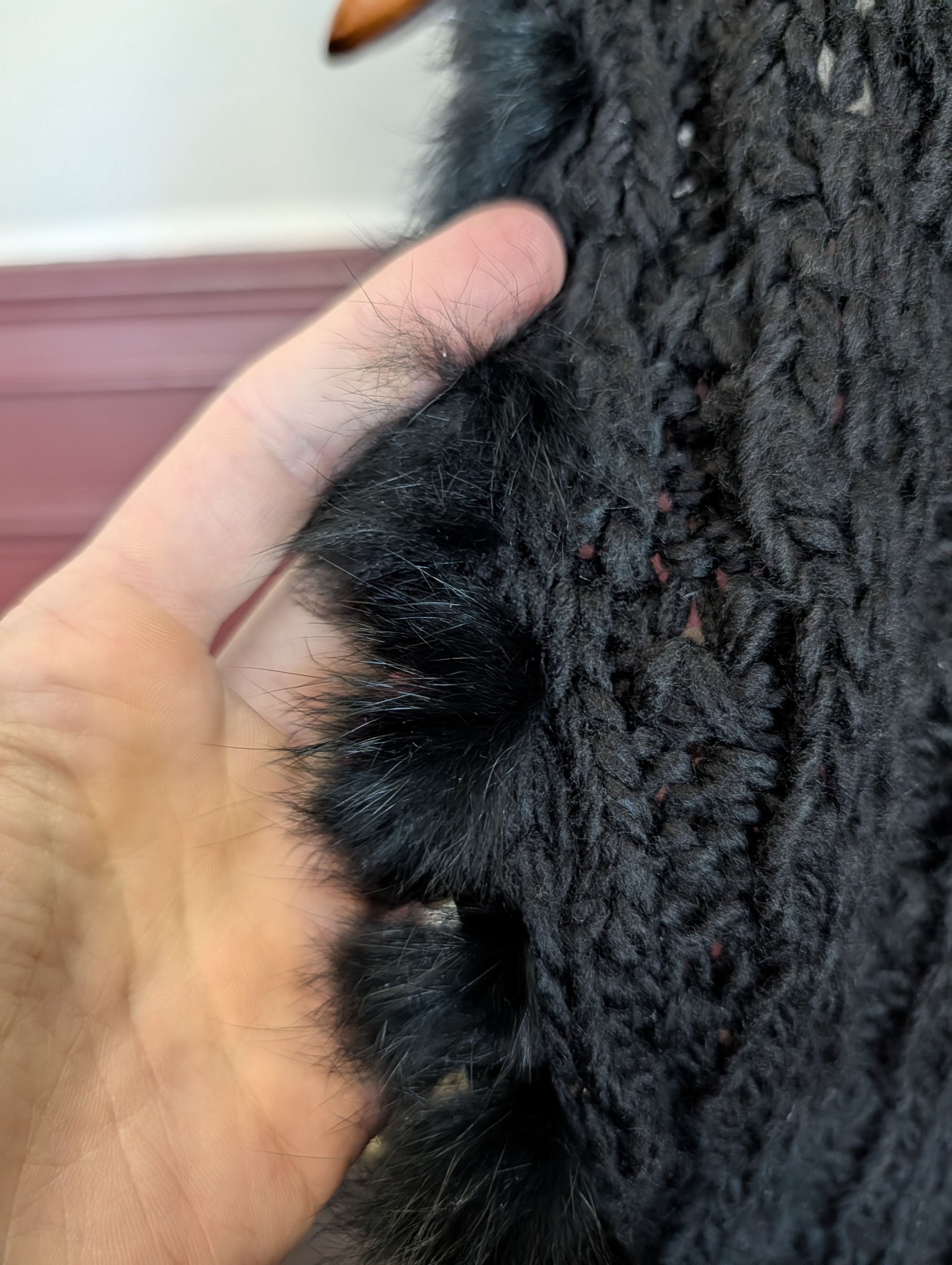 CEJ Cejon vintage black genuine rabbit fur infinity scarf Size ONE SIZE - 3 Thumbnail