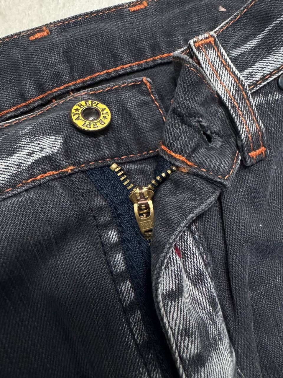Japanese Brand SICK Vintage Replay Smoke Washed Style Distressed Denim Jean Size US 31 - 10 Thumbnail