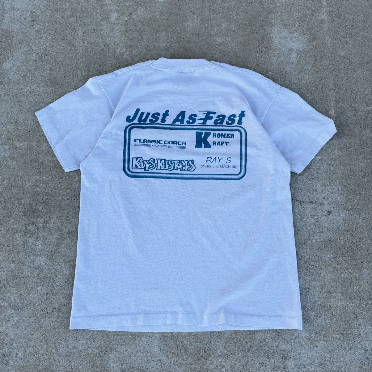 Harley Davidson × JNCO × NASCAR Vintage 90s White Drag Racing Car Graphic Tee Fits M-L Size US L / EU 52-54 / 3 - 9 Thumbnail