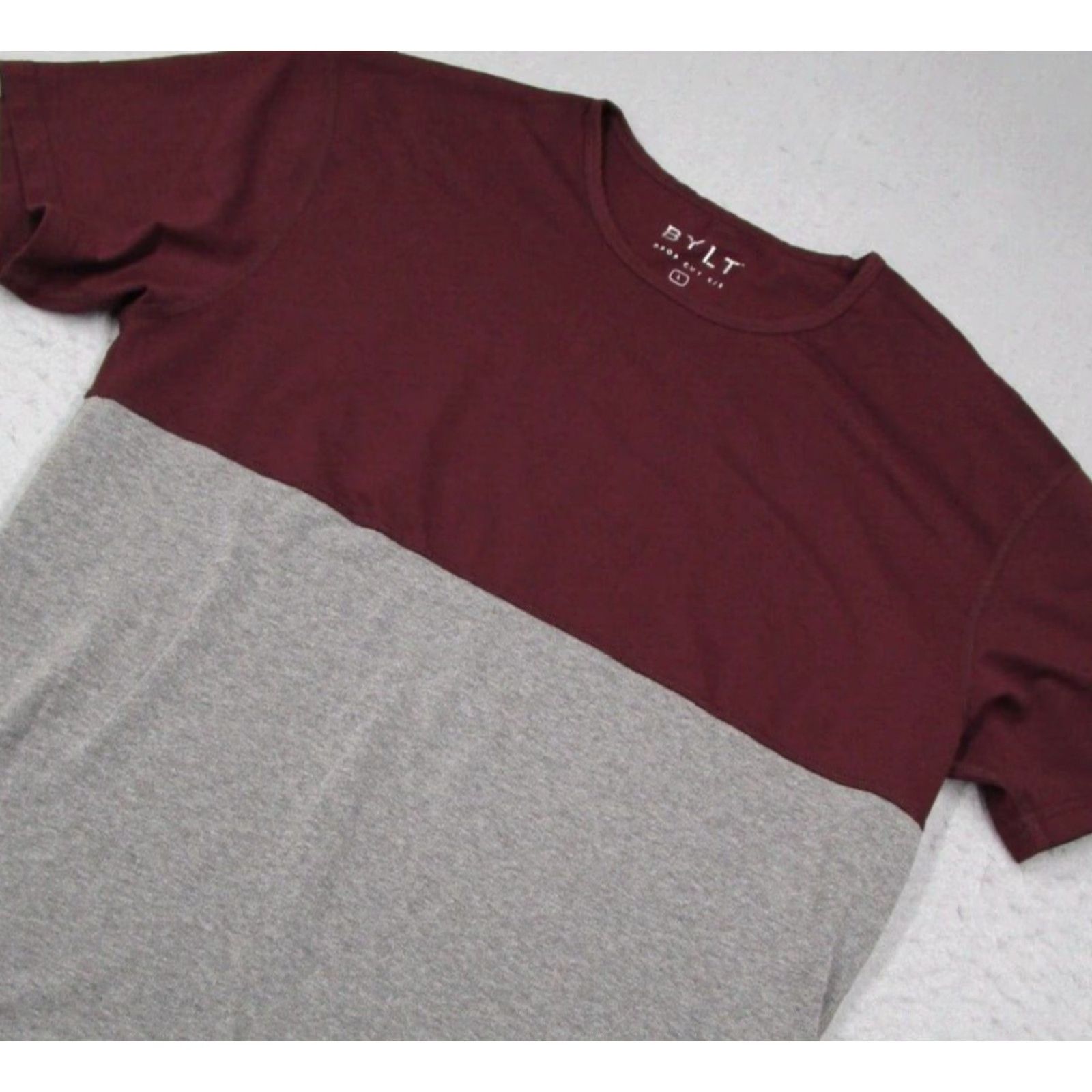 Vintage BYLT Mens Red Drop Cut Crew Neck Short Sleeve Shirt L Fashion City Sports All Seasons Breathable Easy Care Shirt Mens Size US L / EU 52-54 / 3 - 2 Thumbnail