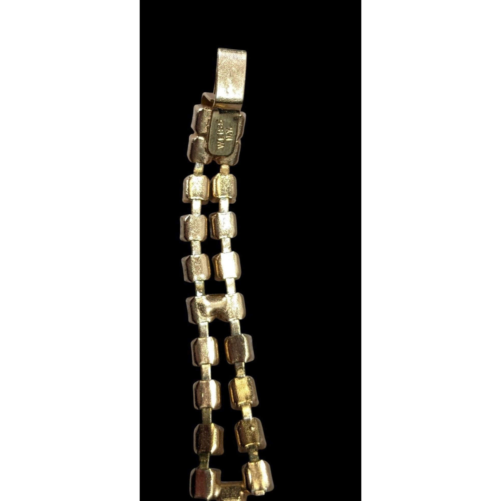 Other Vintage 50s Weiss NY Yellow Floral Rhinestone Bracelet Size ONE SIZE - 9 Thumbnail