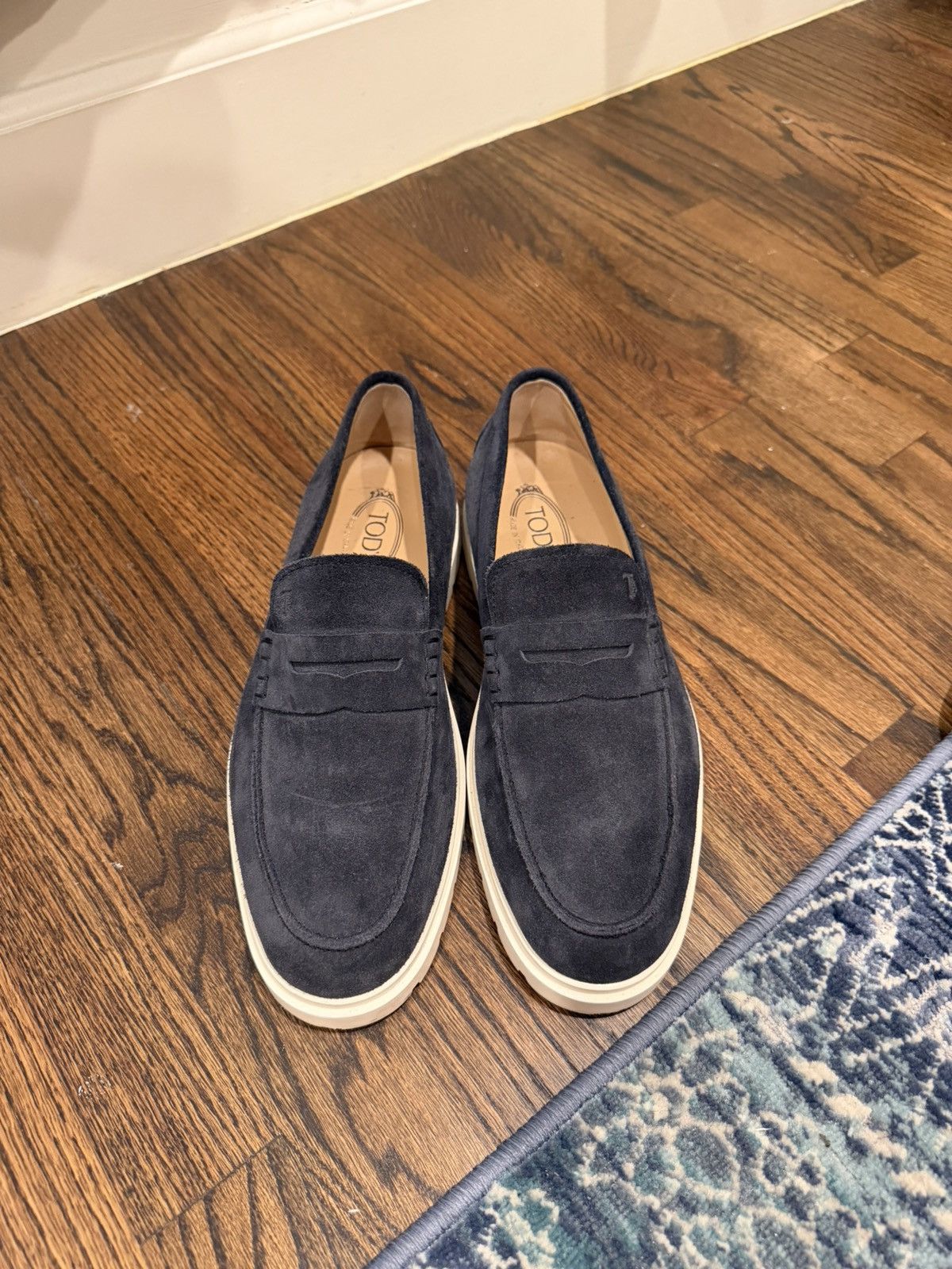 Tod's Tods Navy Blue Suede Penny Loafers Size US 8.5 / EU 41-42 - 1 Thumbnail