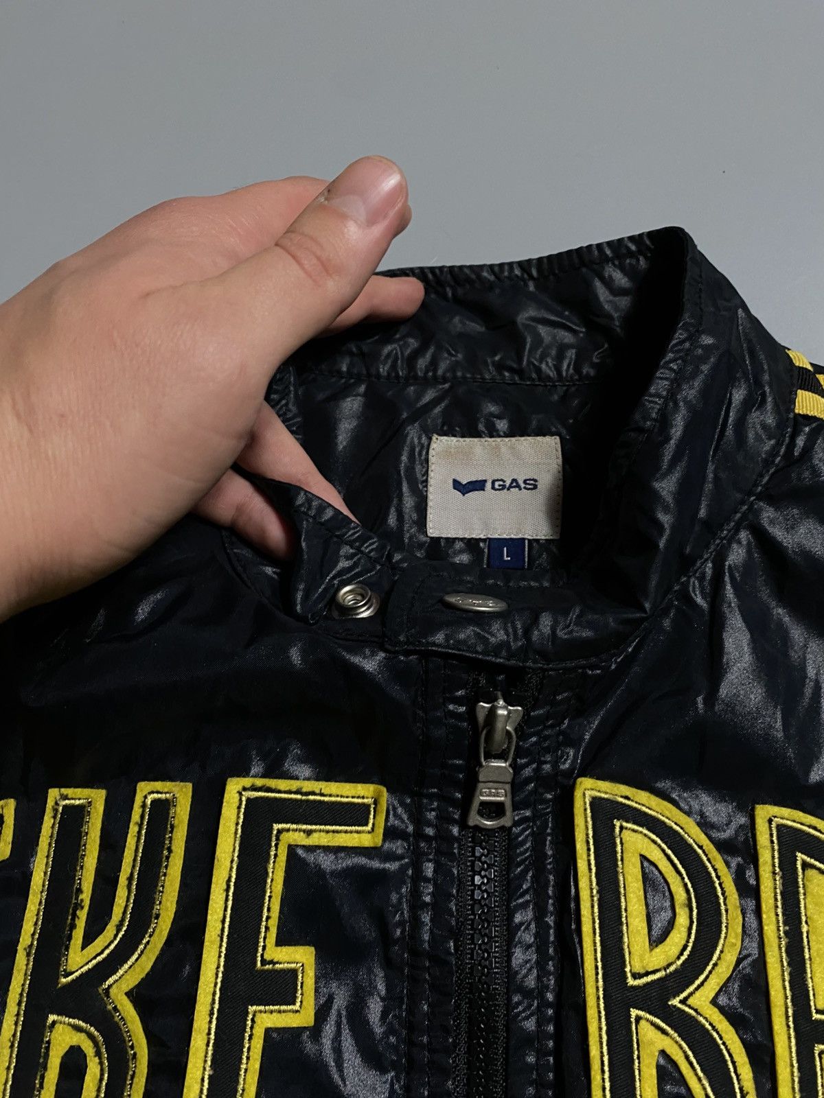 GAS Honda racing vintage Bike race nylon jacket Size US L / EU 52-54 / 3 - 4 Thumbnail