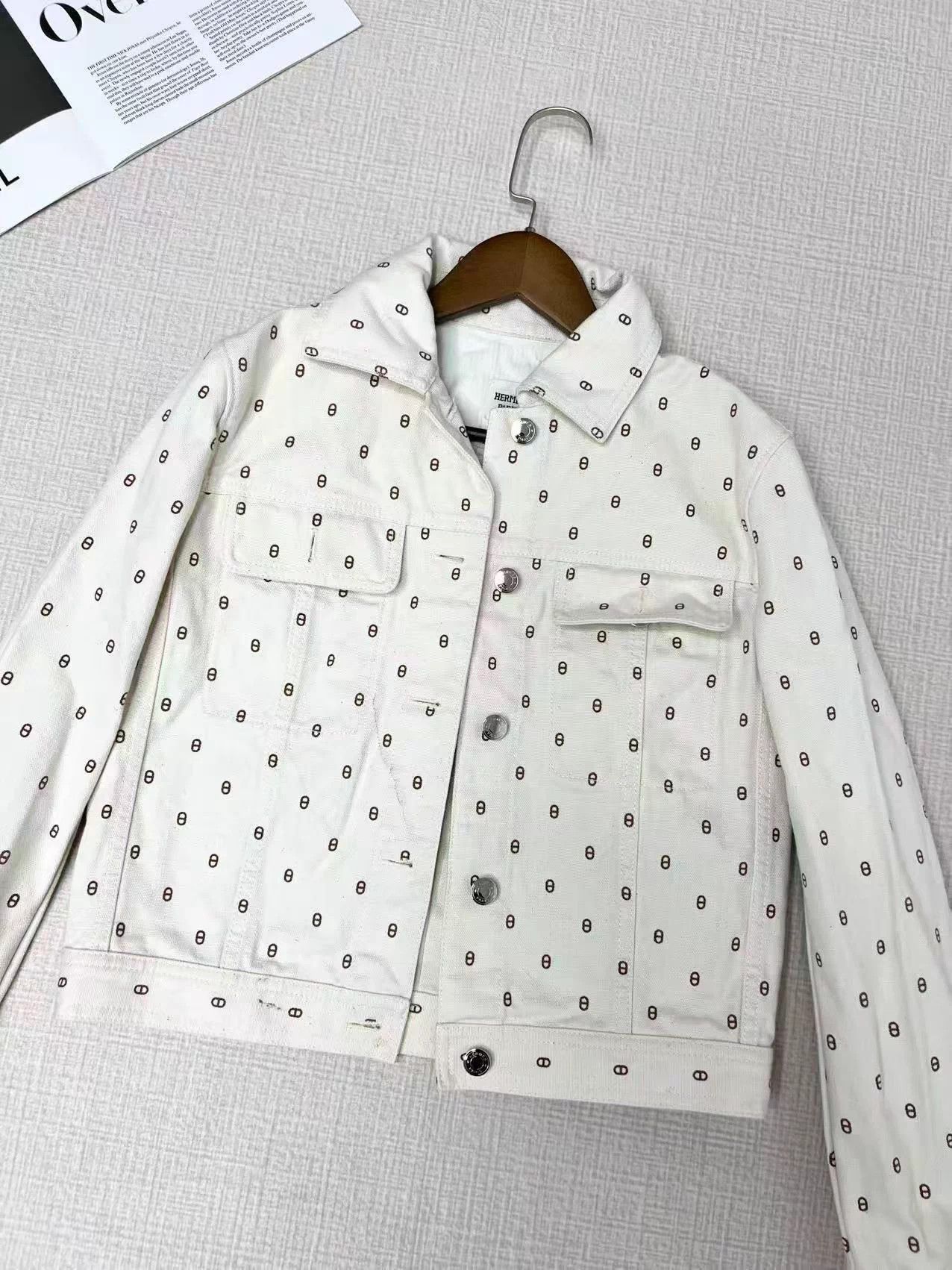 Hermes HERMES Pig Nose Allover Print Denim Jacket 36 Size XS / US 0-2 / IT 36-38 - 1 Thumbnail