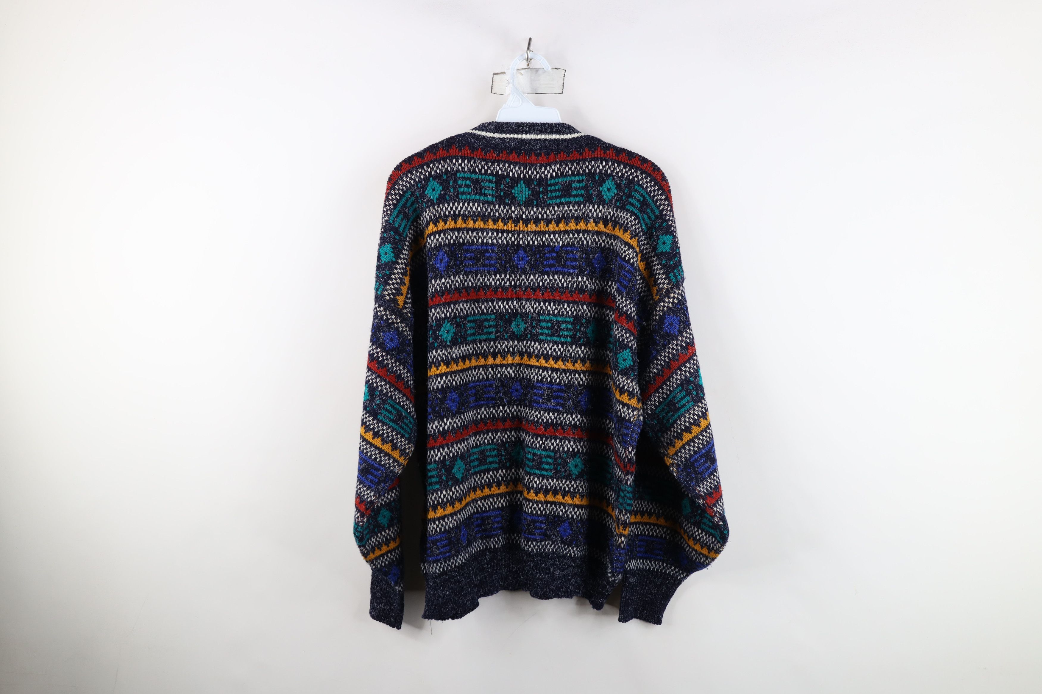 Vintage Vintage 90s Streetwear Geometric Knit Crewneck Sweater Size US L / EU 52-54 / 3 - 7 Thumbnail