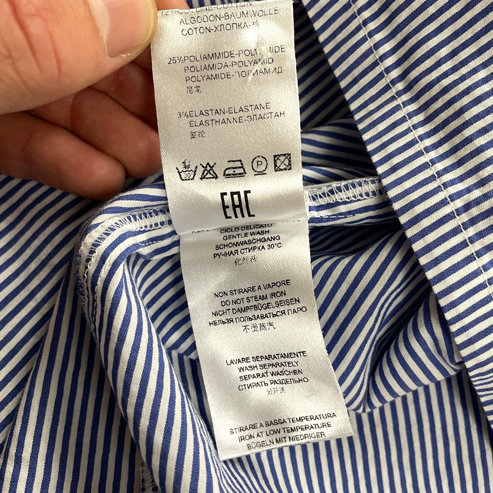 Nautica PIETRO BRUNELLI Nautical Stripe Knit Dress S Short Sleeve Cap Sleeve Collared Button Midi A-Line Womens Blue S Size S / US 4 / IT 40 - 5 Thumbnail