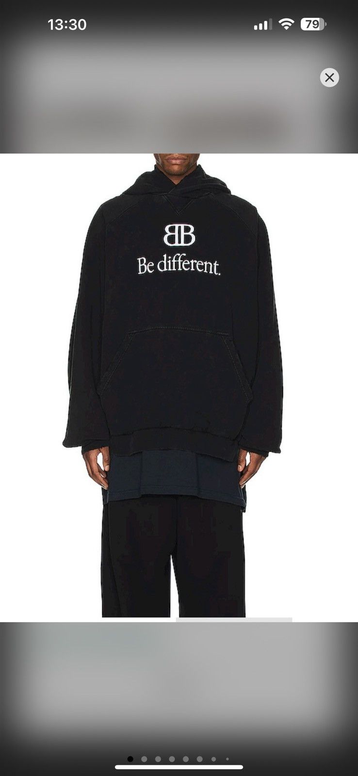 image of Balenciaga Be Different Layered Hoodie Final Price in Black, Men's (Size Small)