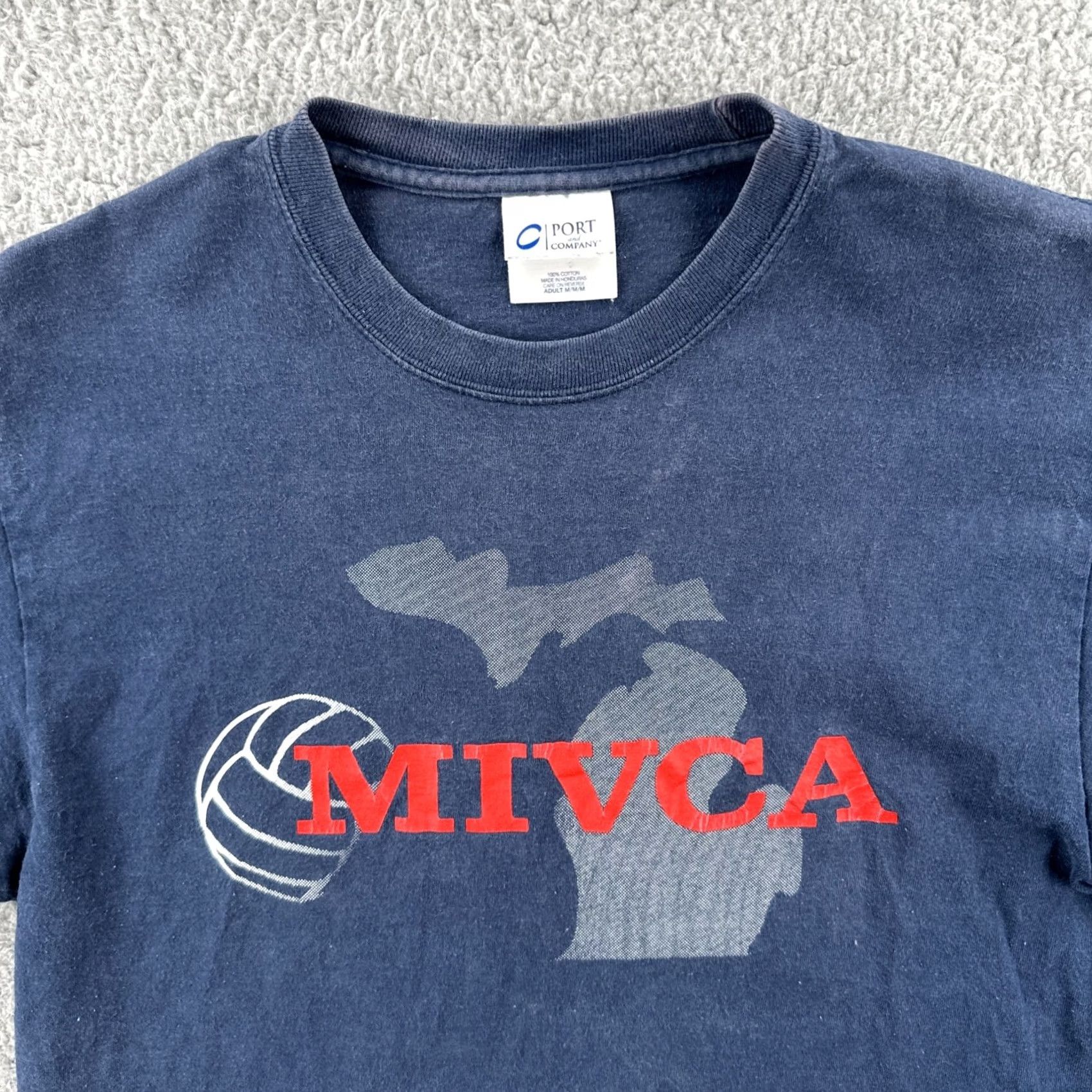 Port & Company VINTAGE Port & Company Shirt M Blue 90s Michigan Interscholastic Volleyball Coaches Mens Size US M / EU 48-50 / 2 - 6 Thumbnail