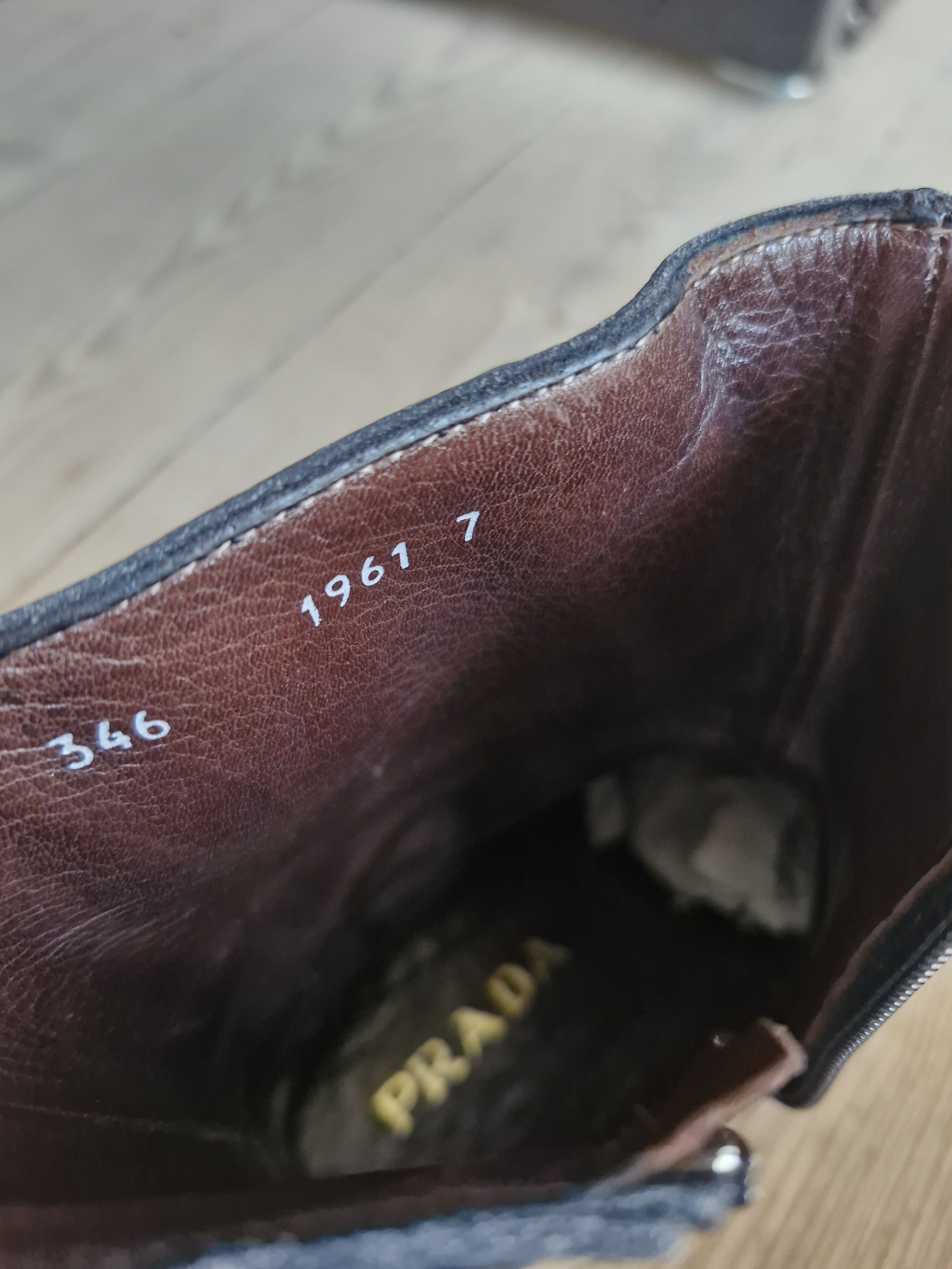 Vintage archive late 90s Prada square-toe side-zip boots