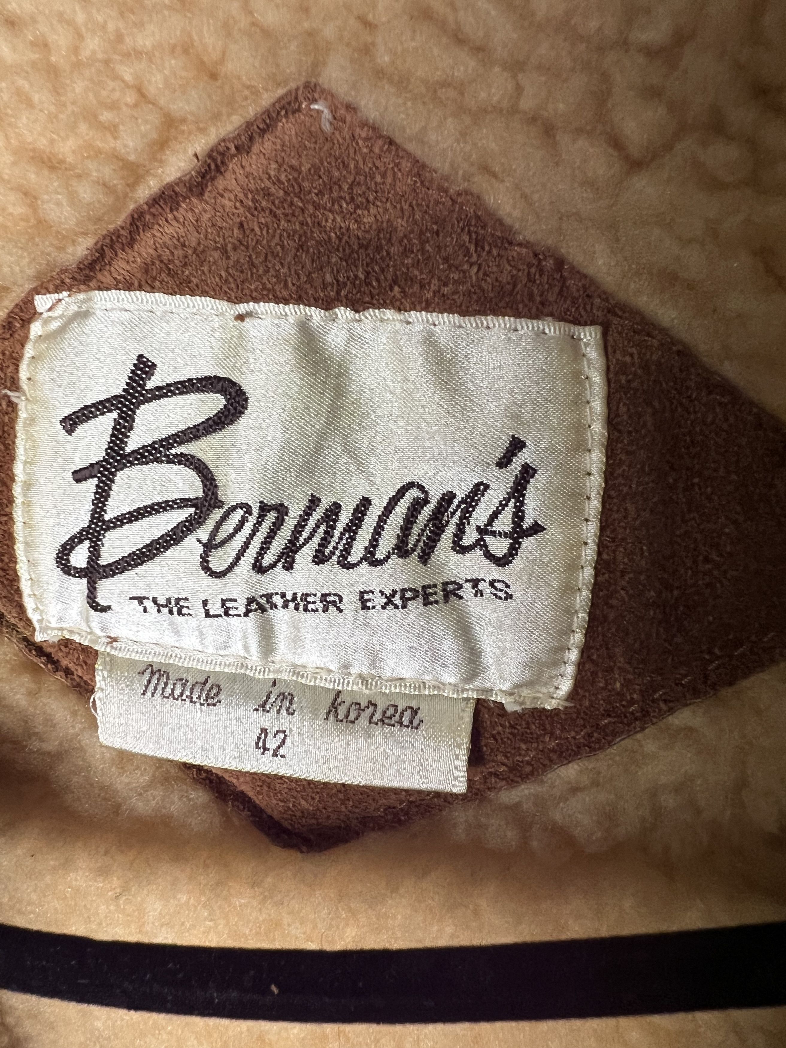 Vintage Vintage 1970's Berman's Brown Suede Leather Sherpa Vest Size US L / EU 52-54 / 3 - 7 Thumbnail