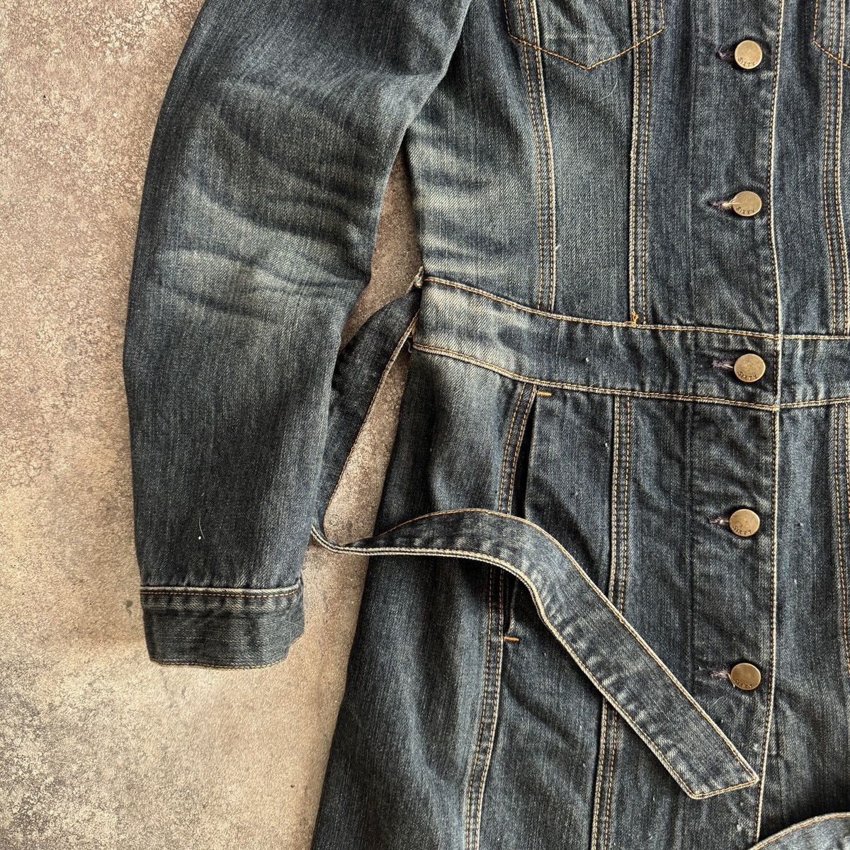 Miss Sixty Miss Sixty Y2K Vintage Denim Trench Coat / Long Jean Dress Size S / US 4 / IT 40 - 6 Thumbnail
