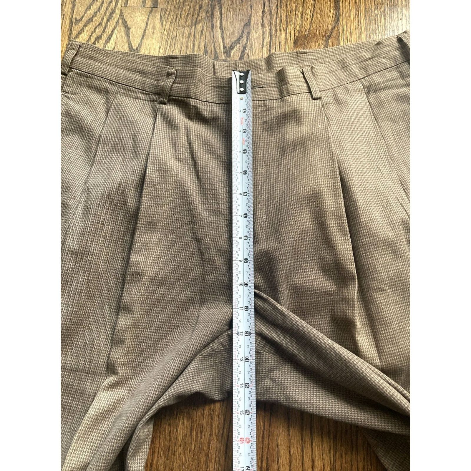 Abercrombie & Fitch VINTAGE Abercrombie Fitch Pants VTG 90s Brown Houndstooth Mens 36x34 fits 34x32 Slacks Size US 36 / EU 52 - 4 Thumbnail