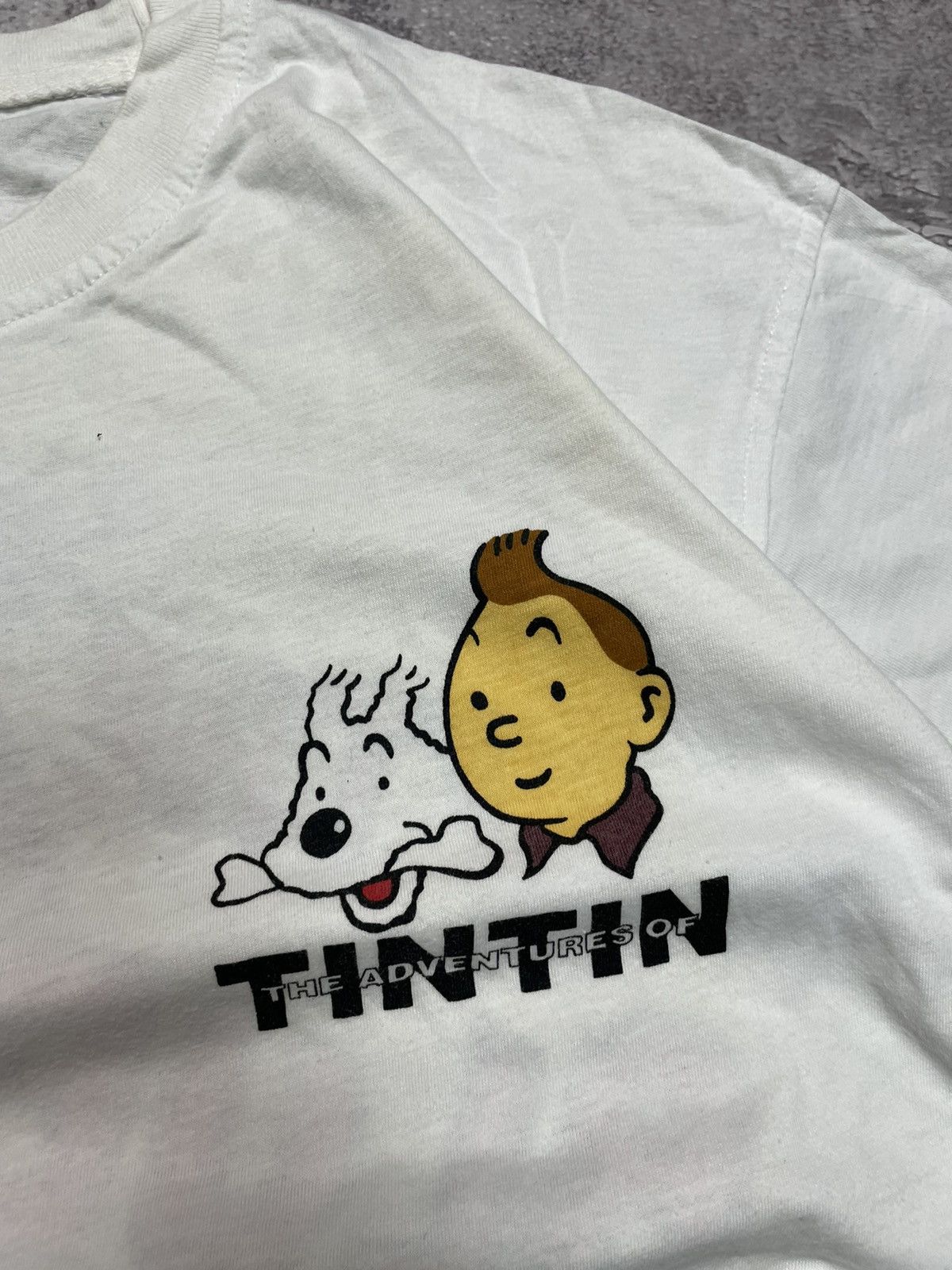 Cartoon Network Vtg Tintin Blue Lotus Graphic Tee L Size US L / EU 52-54 / 3 - 3 Thumbnail