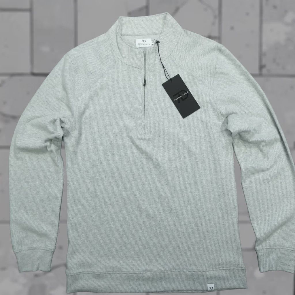 Vintage 7 Diamonds Generation 1/4 Zip Pullover Men Size S Gray Micro-Striped Mock Neck Zip Sweatshirt Casual Outdoor logo Embroidered Regular Knit Size US S / EU 44-46 / 1 - 1 Thumbnail