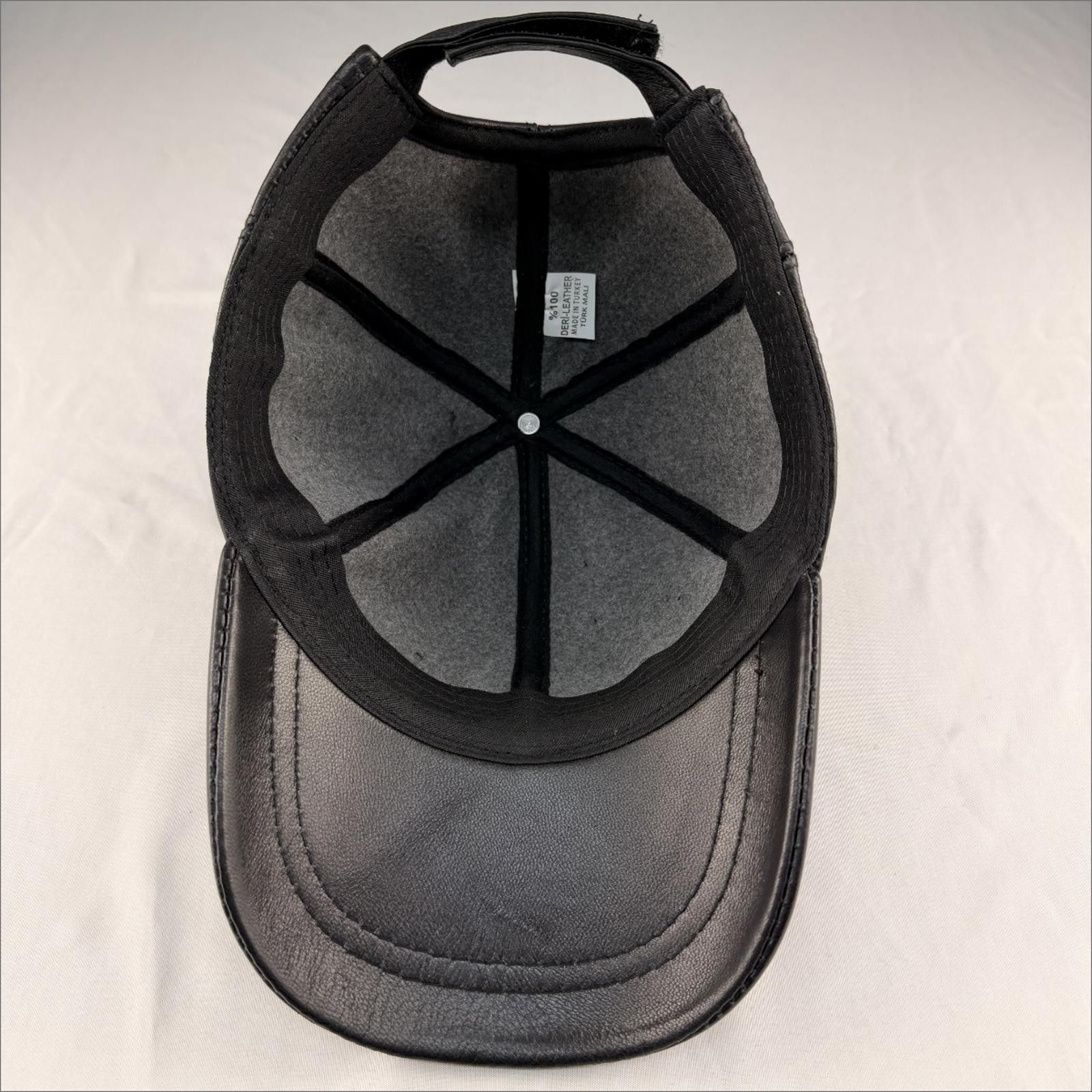 Other NEW Black Leather Baseball Cap - Premium Hat 088 Size ONE SIZE - 6 Thumbnail