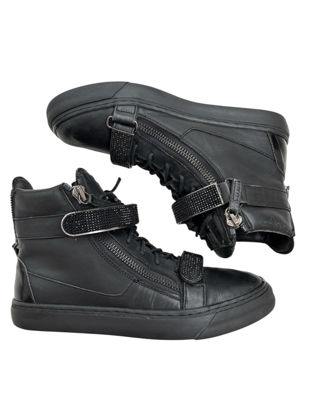 Giuseppe Zanotti Dual Rhinestone Strap Sneakers Size US 8 / EU 41 - 4 Thumbnail