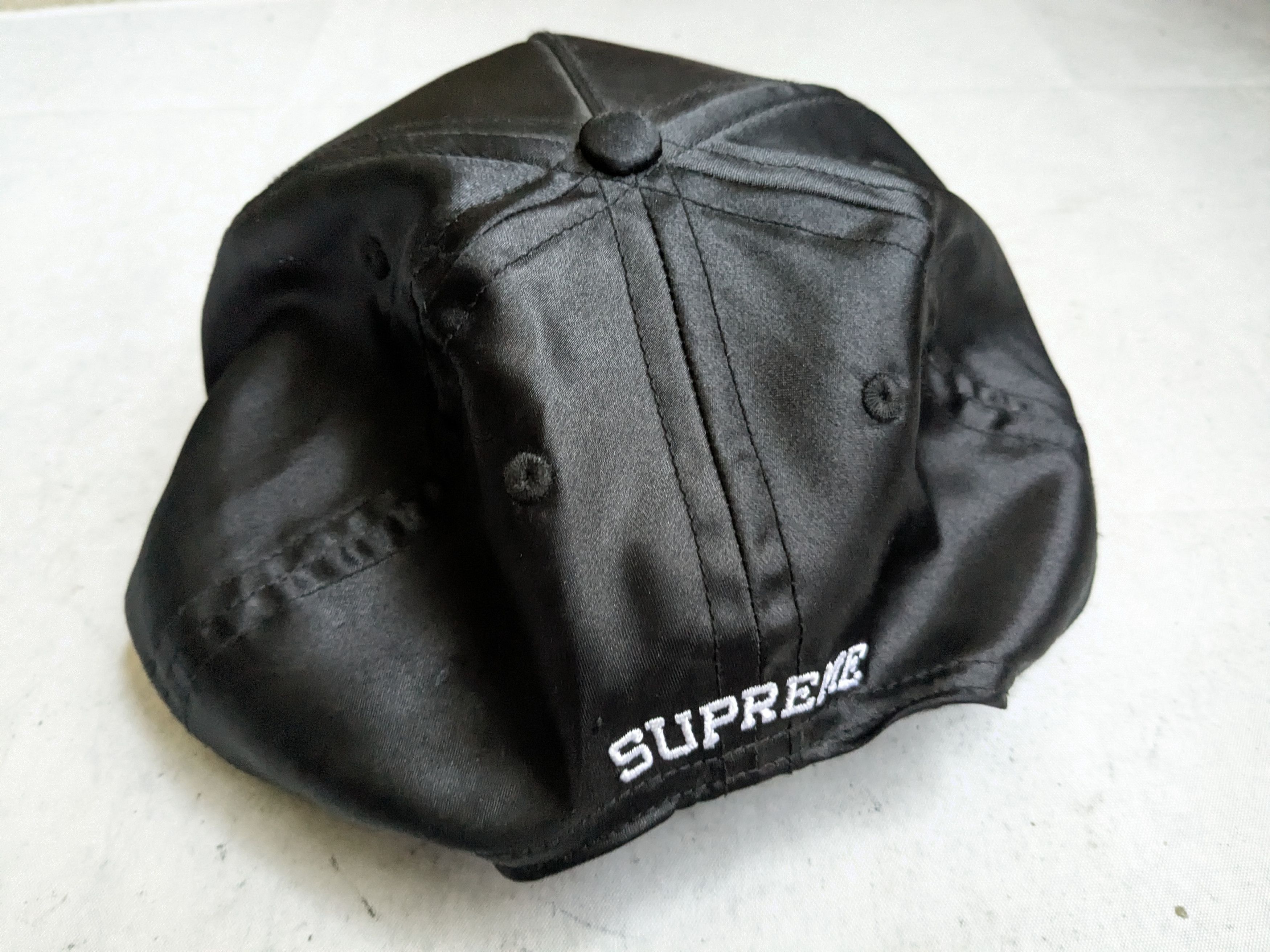 Playboy × Supreme Supreme Playboy Satin 6 Panel Hat Cap Black Adjustable Size ONE SIZE - 6 Thumbnail