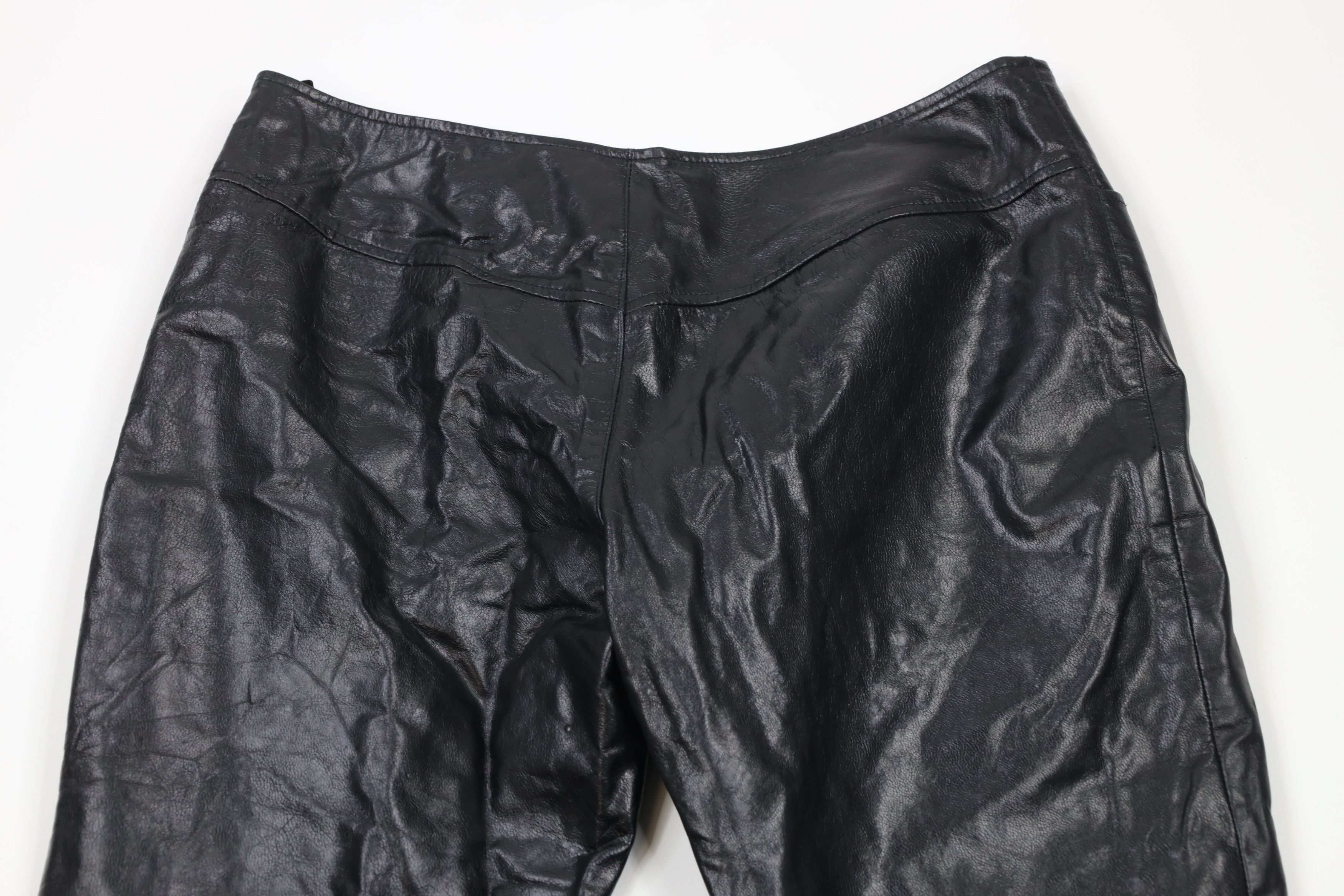 Vintage Vintage 90s Streetwear Flared Leather Pants Goth Dom Size 36" / US 14 / IT 50 - 9 Thumbnail