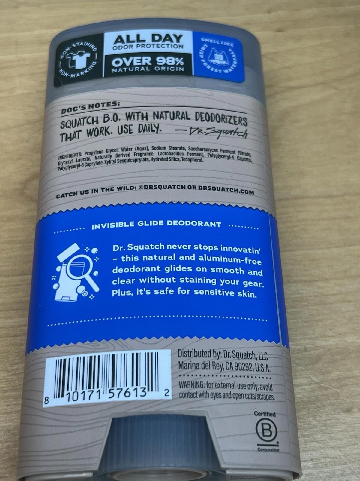 Other Dr. Squatch Mens Fresh Falls Natural Deodorant 2.65oz Size ONE SIZE - 6 Thumbnail