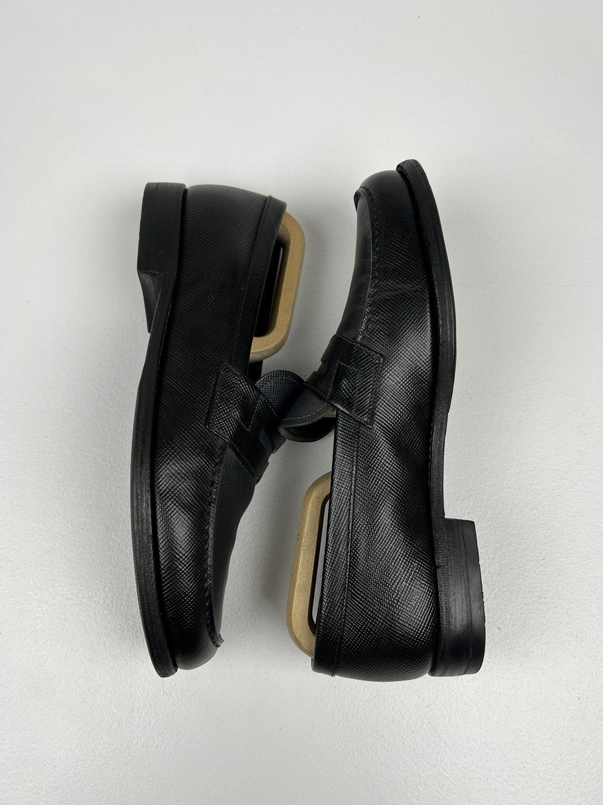 Prada PRADA Loafers Leather Saffiano Penny Shoes FOMS Black Men’s Size US 9.5 / EU 42-43 - 10 Thumbnail
