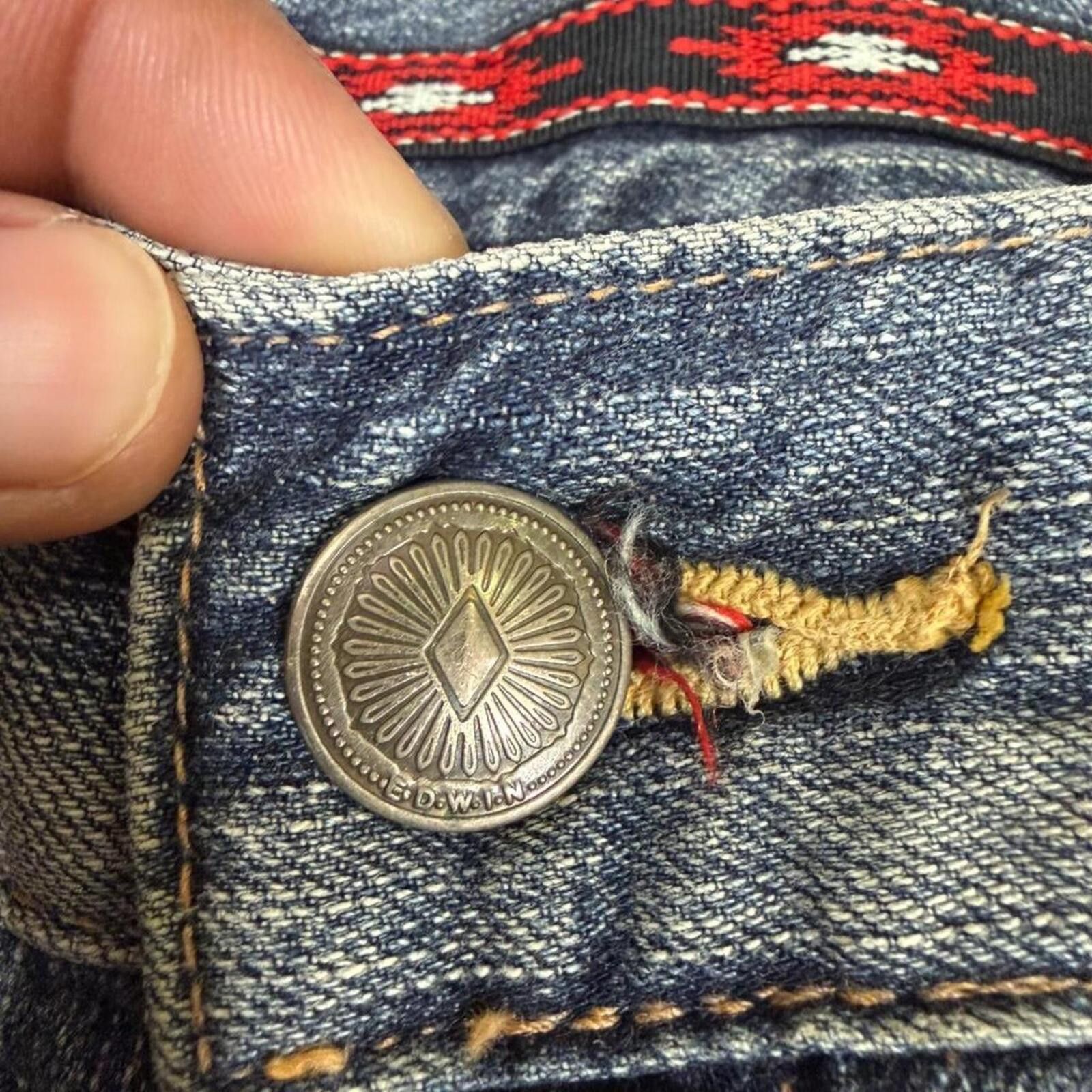 Edwin Exclusive Vintage EDWIN denim jeans signature logo design Size US 34 / EU 50 - 6 Thumbnail