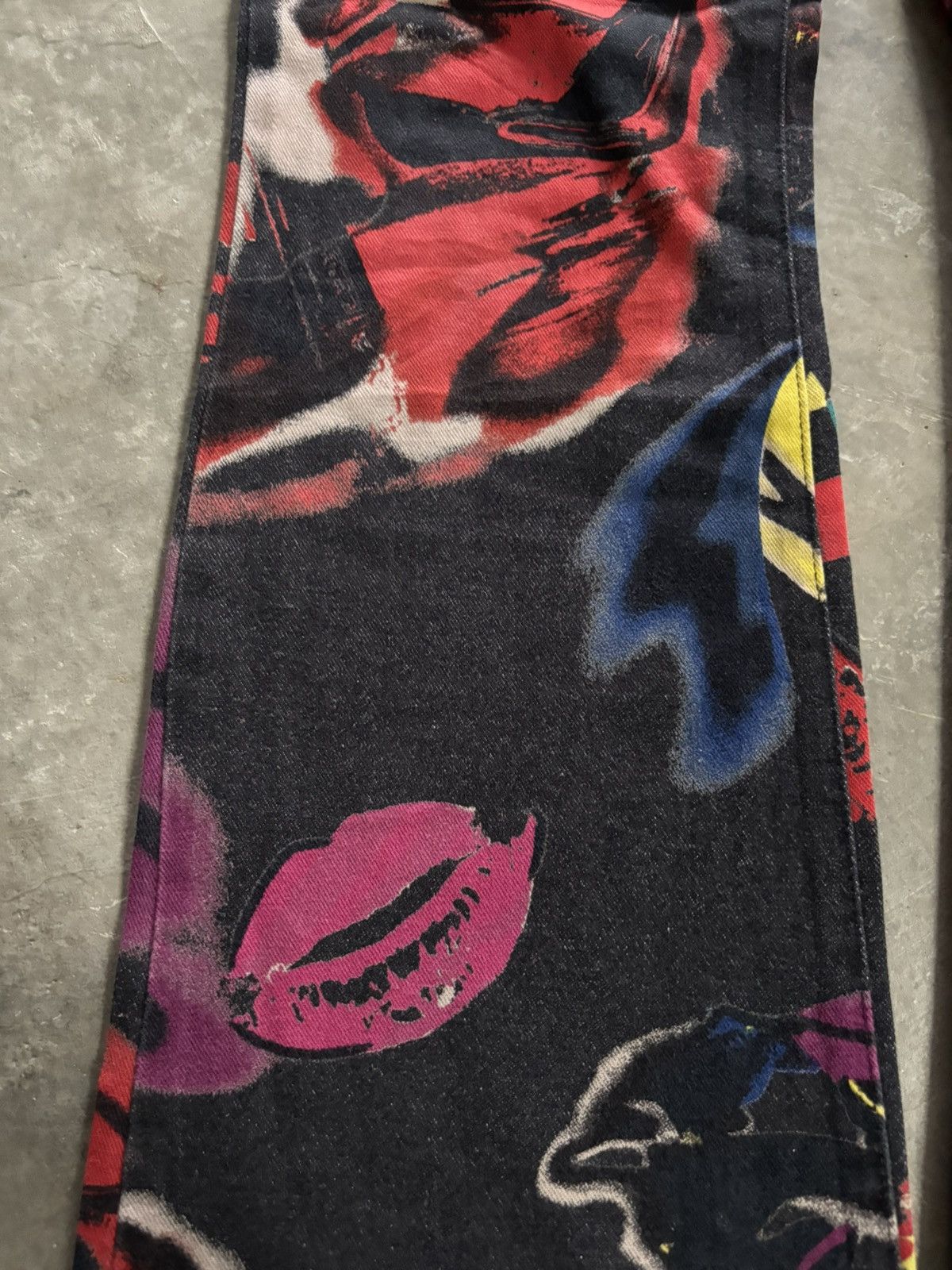 Versace VERSACE JEANS COUTURE bootcut flare jeans crazy overprint Size US 30 / EU 46 - 14 Thumbnail