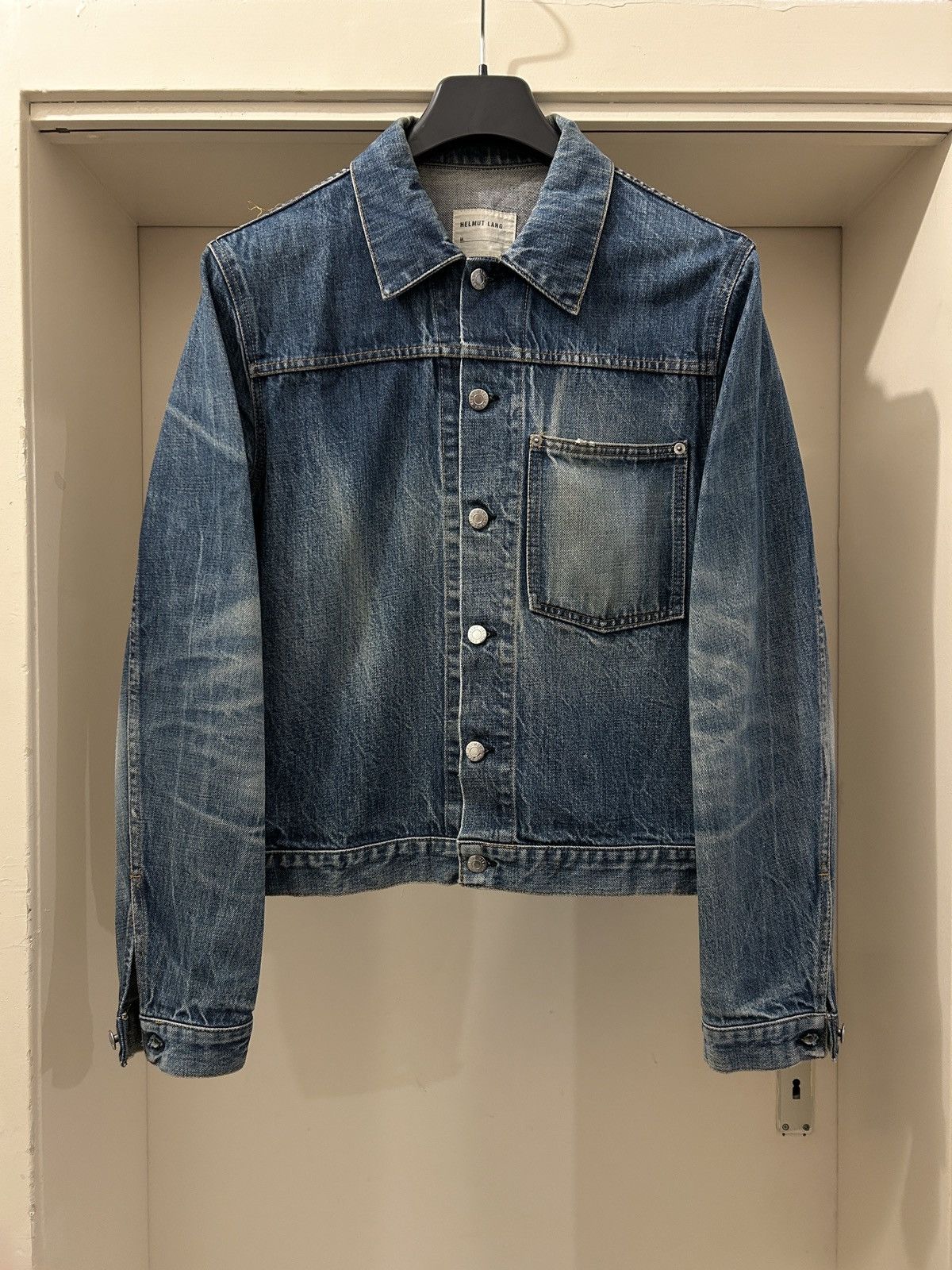 Helmut Lang Helmut Lang Mr. 87 Wax Denim Jacket with Faux Fur