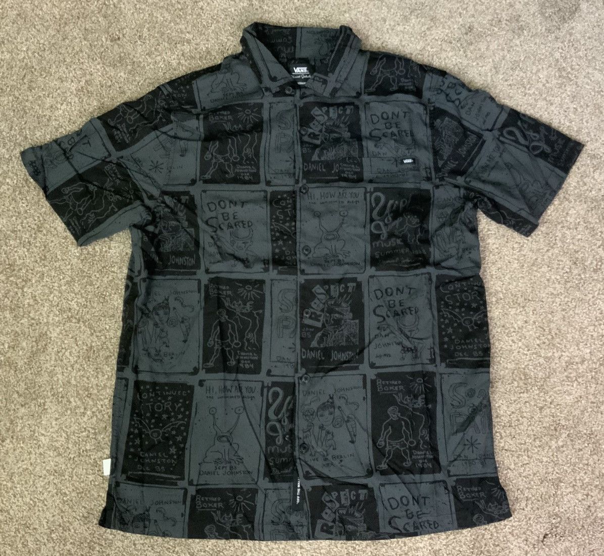 Vans Vans X Daniel Johnston Button Up Short Sleeve Black Sz Med Size US M / EU 48-50 / 2 - 1 Thumbnail