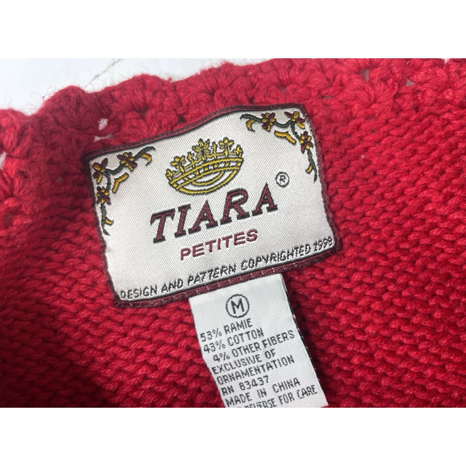Bell VINTAGE Tiara Christmas Sweater Tree Embellished Pullover Knit Ugly Bells PM Size M / US 6-8 / IT 42-44 - 3 Thumbnail