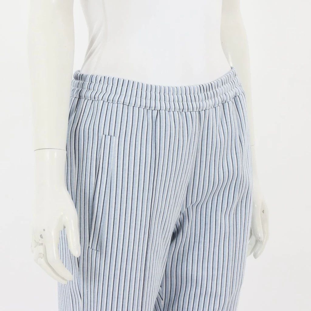 oc11z0525 Striped Poplin Pants in White/Blue