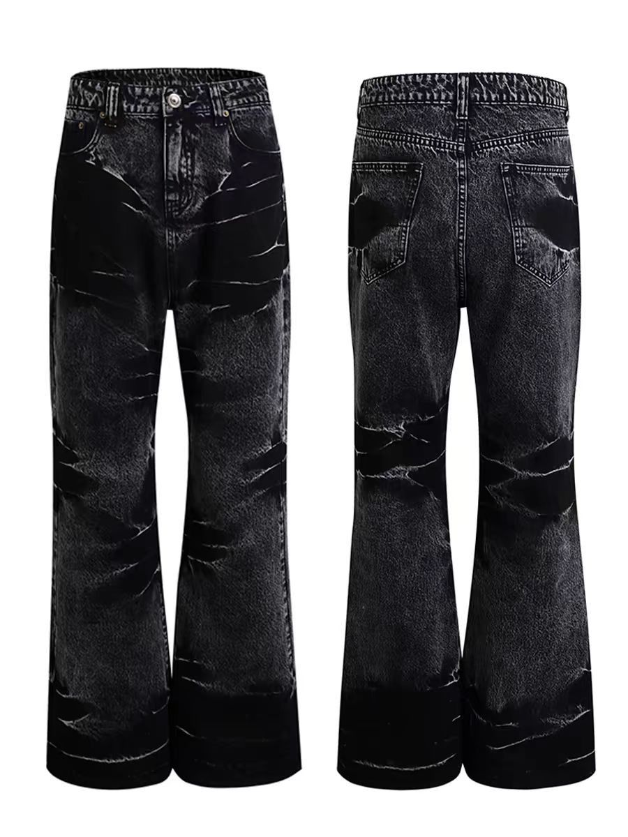 Japanese Brand × Jean Retro lightning pattern heavy wash bootcut jeans Size US 32 / EU 48 - 5 Thumbnail