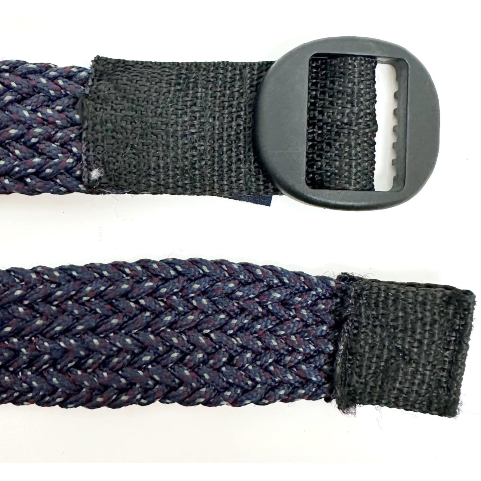 Vintage Hiking Belt Mens 38 Braided Nylon Web Belt Navy Blue Plastic Buckle Outdoors Belt Size 38 - 2 Thumbnail