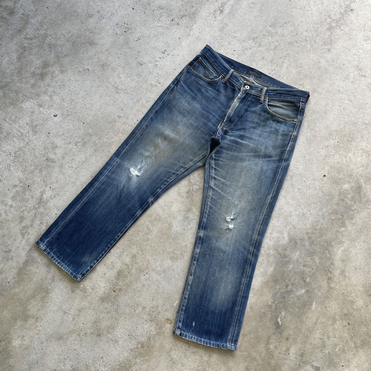 Japanese Brand Vintage Japanese Distressed Jeans Denim Faded Pants W34 Size US 34 / EU 50 - 2 Thumbnail