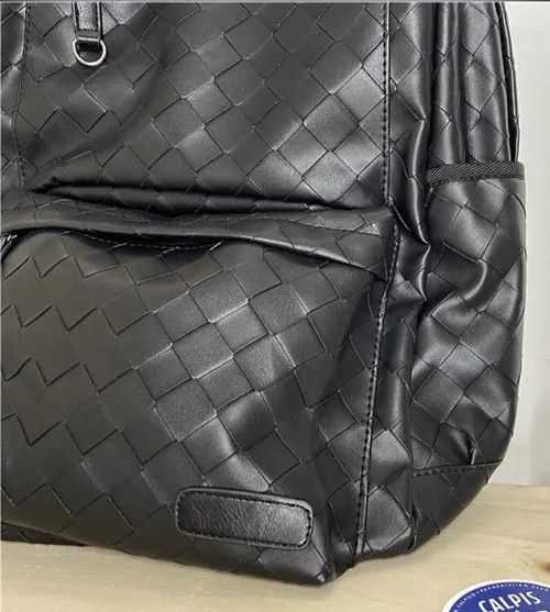 VIBE Black retro faux leather woven backpack bag Size ONE SIZE - 5 Thumbnail