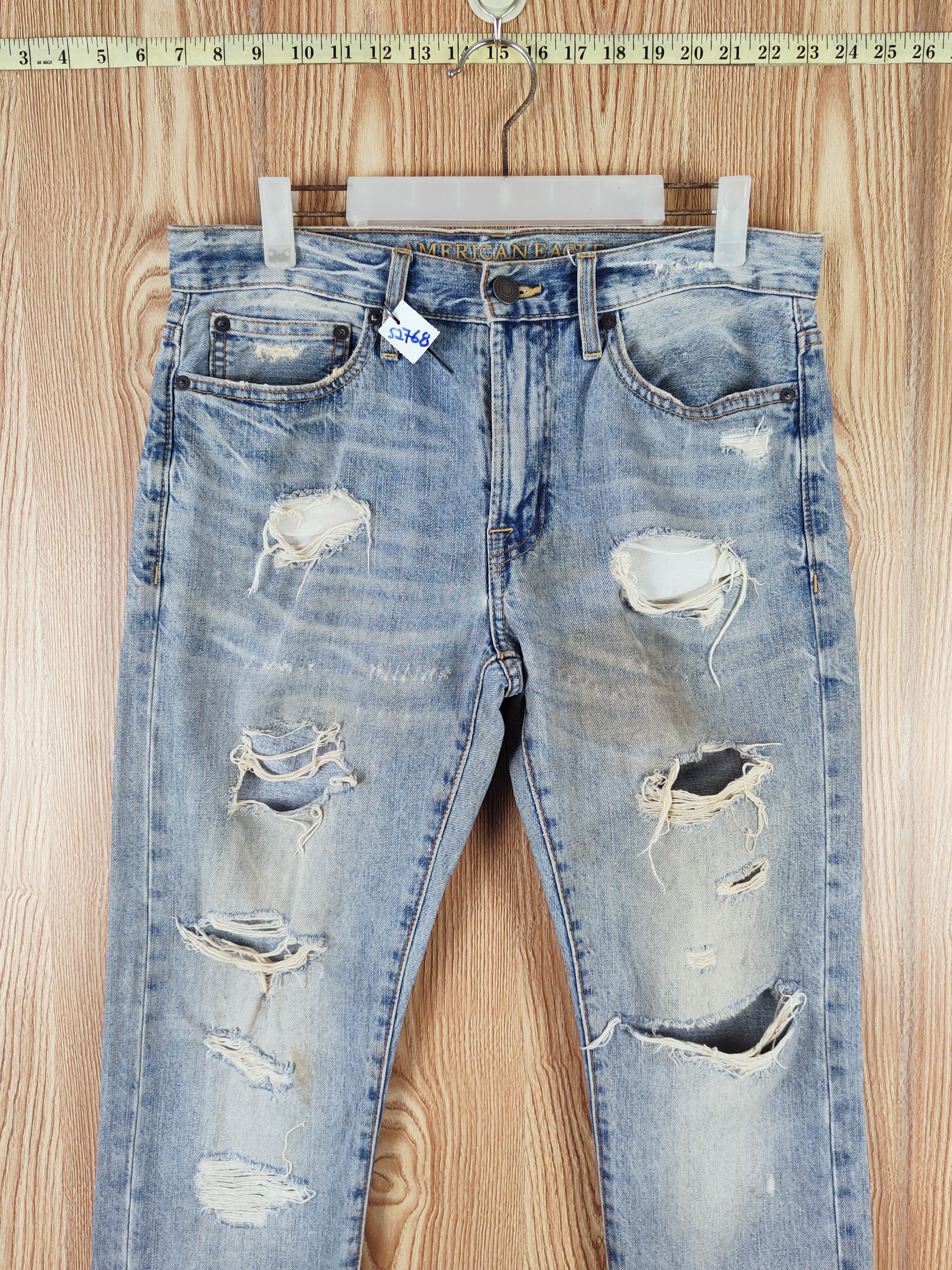 Japanese Brand American Eagle Outfitters Distressed Ripped Jeans #S2768 Size US 30 / EU 46 - 2 Thumbnail