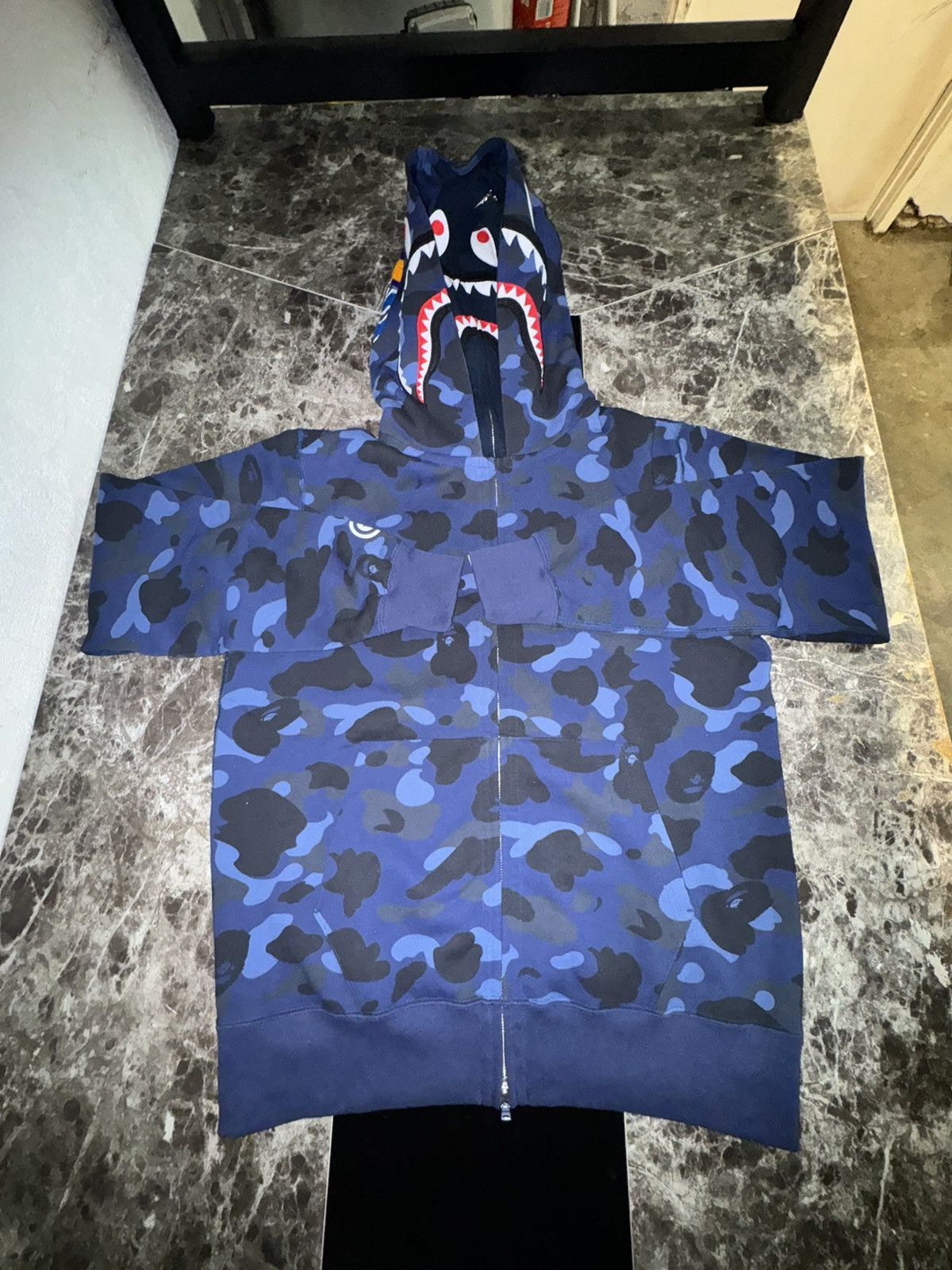 Bape BAPE Double Hood Full Zip Hoodie Navy Blue Men’s XLL (NWT) Size US XXL / EU 58 / 5 - 1 Thumbnail
