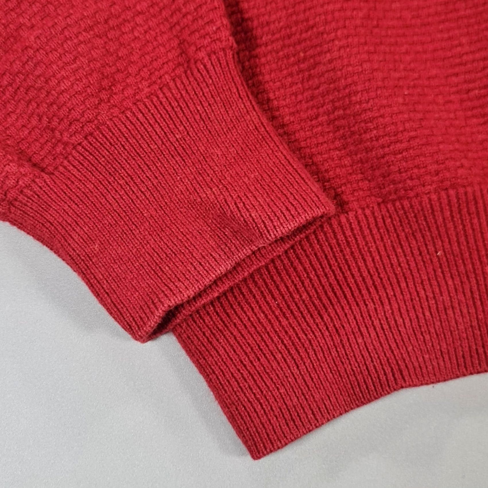 Massimo Dutti Massimo Dutti Jumper Mens XL Red Cotton Cashmere Mock Neck Long Sleeve Henley Knit Size US XL / EU 56 / 4 - 6 Thumbnail