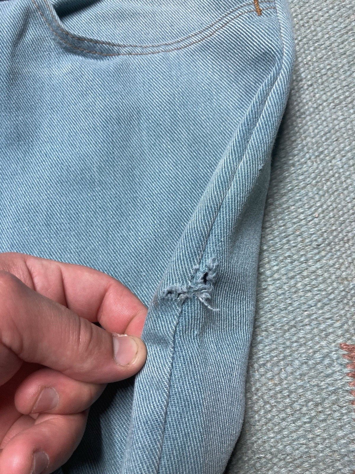 Vintage 1970s flare leg denim jeans bootcut hippie blue talon 30x28 Size US 30 / EU 46 - 5 Thumbnail