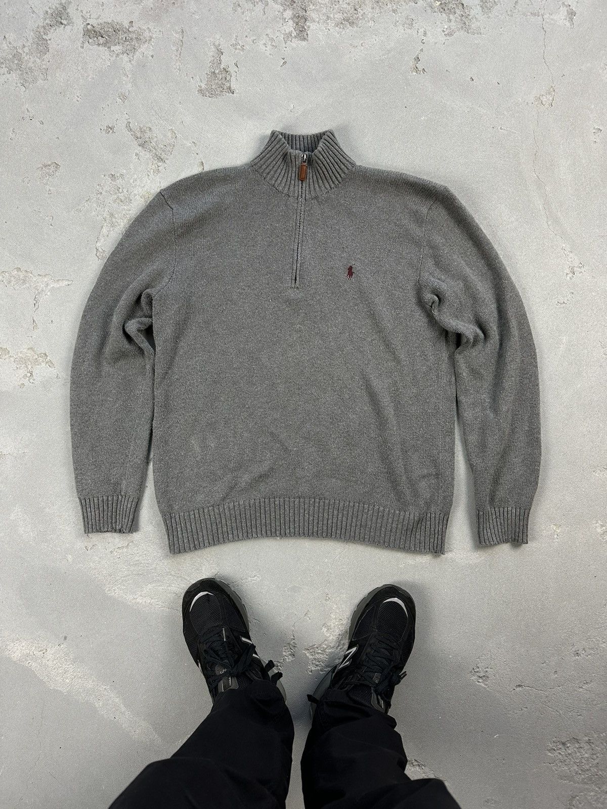 Vintage POLO RALPH LAUREN Full Zip Grey Sweater