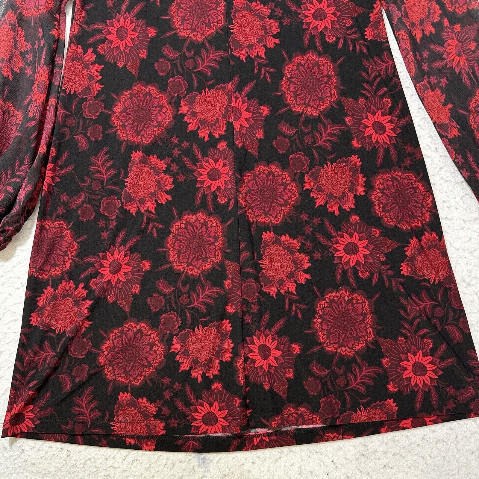 Tommy Hilfiger Tommy Hilfiger 8 A-Line Shift Black Red Floral Dress Size M / US 6-8 / IT 42-44 - 13 Thumbnail